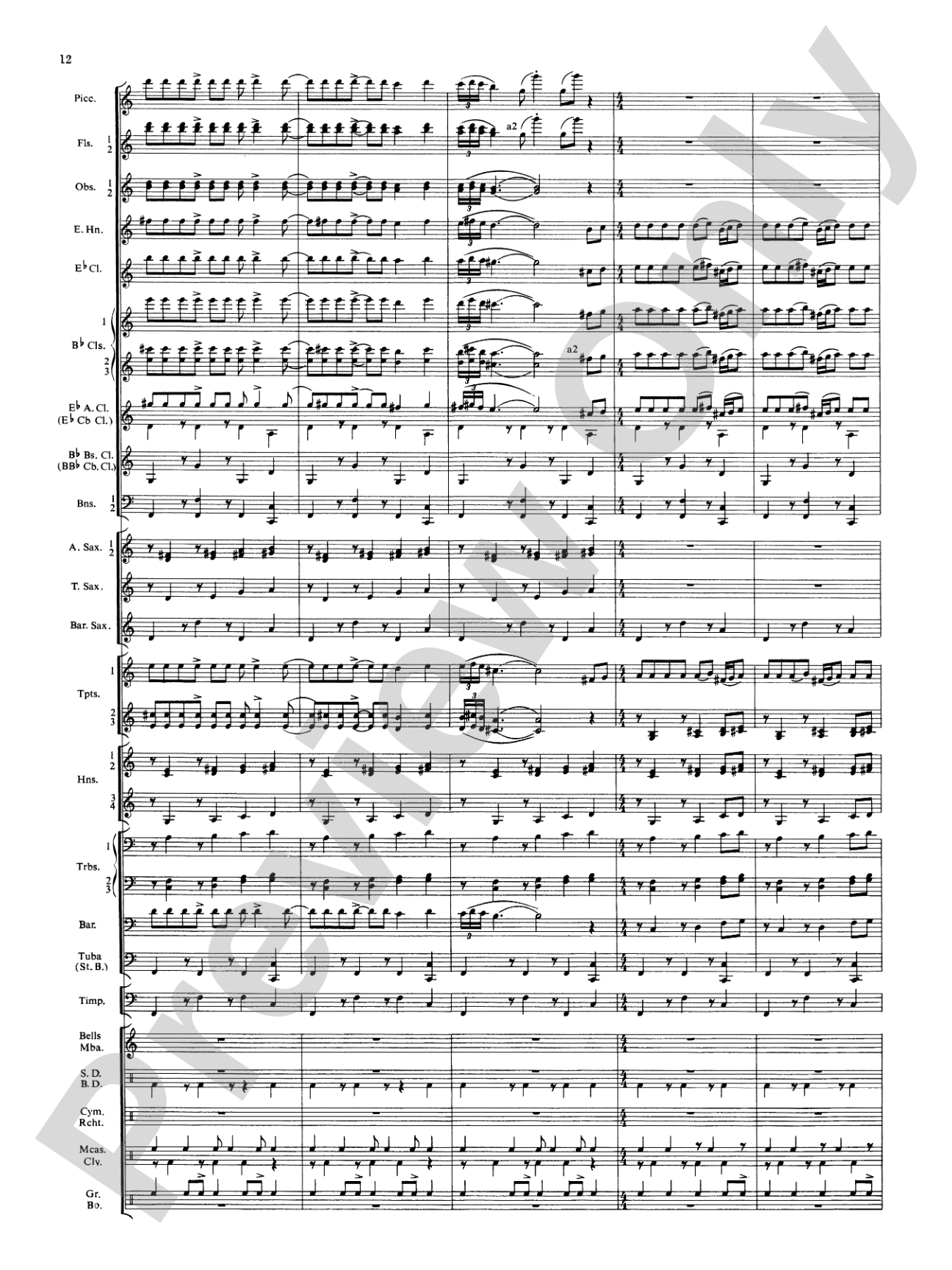Symphonic Dance No. 3 ("Fiesta"): Concert Band Conductor Score & Parts