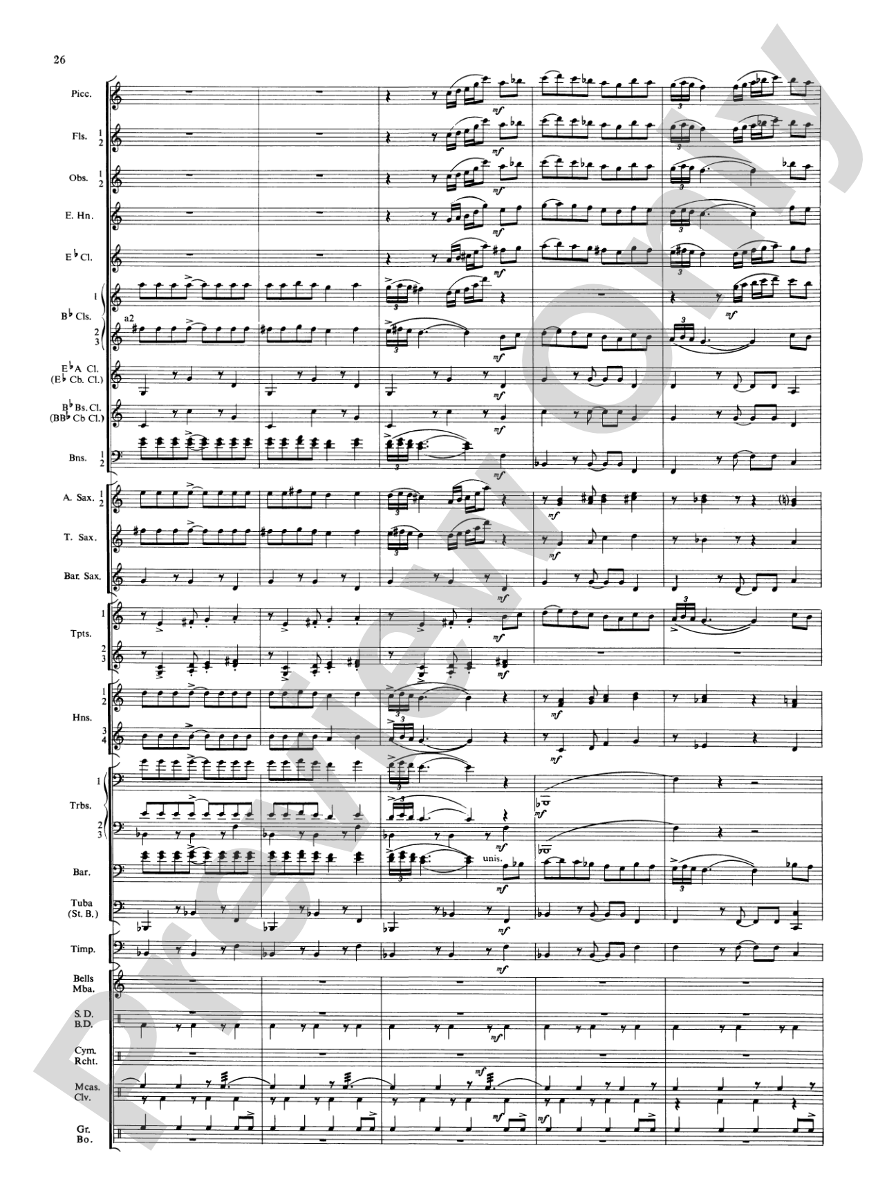 Symphonic Dance No. 3 ("Fiesta"): Concert Band Conductor Score & Parts