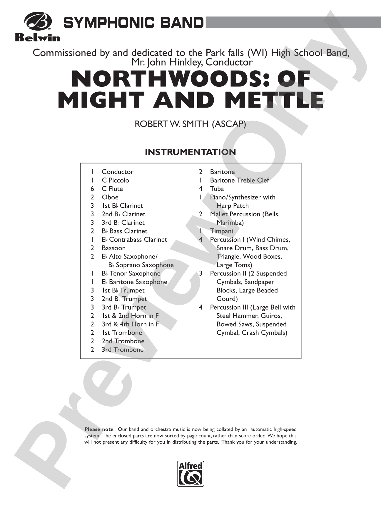 Northwoods: Of Might and Mettle: Concert Band Conductor Score & Parts