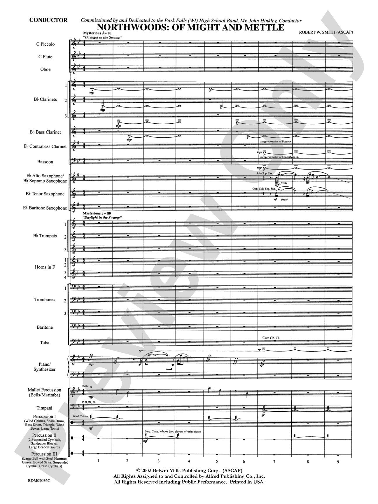 Northwoods: Of Might and Mettle: Concert Band Conductor Score & Parts