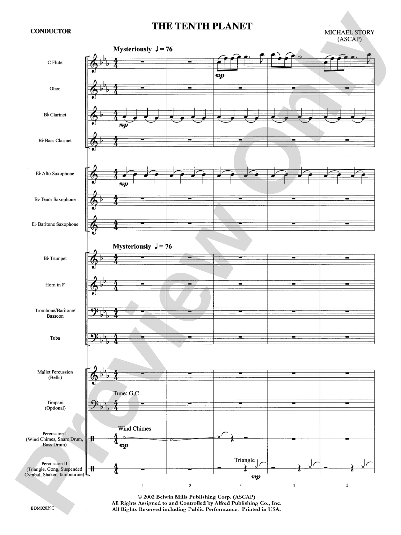 The Tenth Planet: Concert Band Conductor Score & Parts