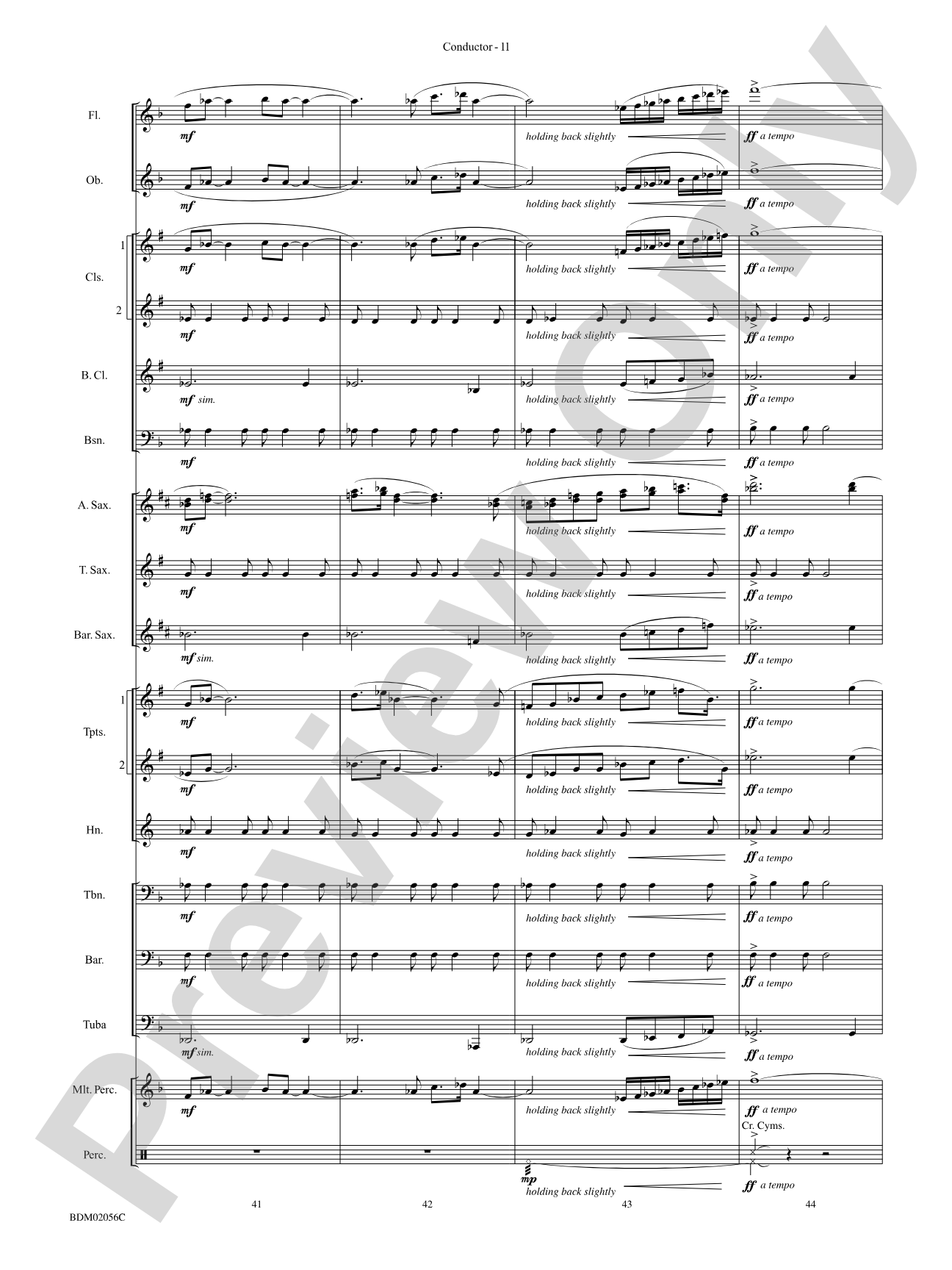 Romanza: Concert Band Conductor Score & Parts