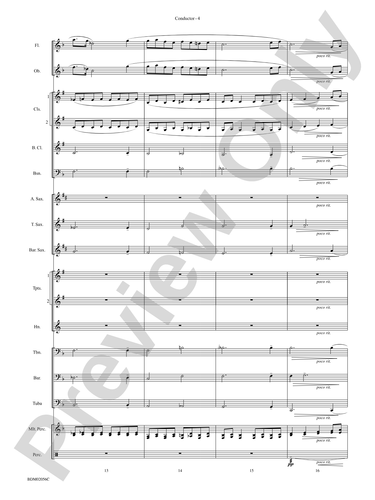 Romanza: Concert Band Conductor Score & Parts