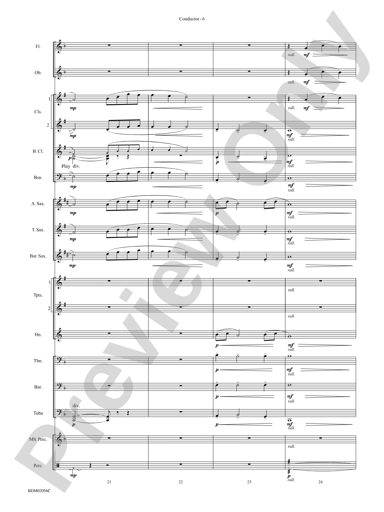 Romanza: Concert Band Conductor Score & Parts