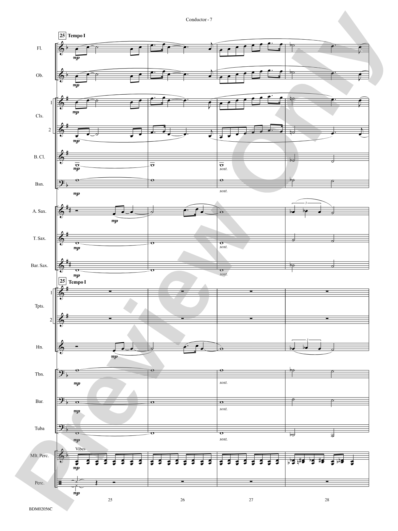 Romanza: Concert Band Conductor Score & Parts