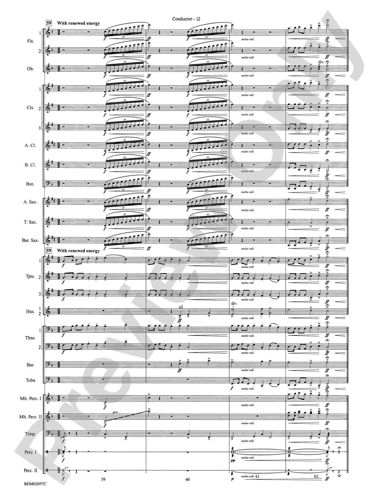 Old Brenton Carol (from the Holst Winter Suite): Concert Band Conductor Score & Parts