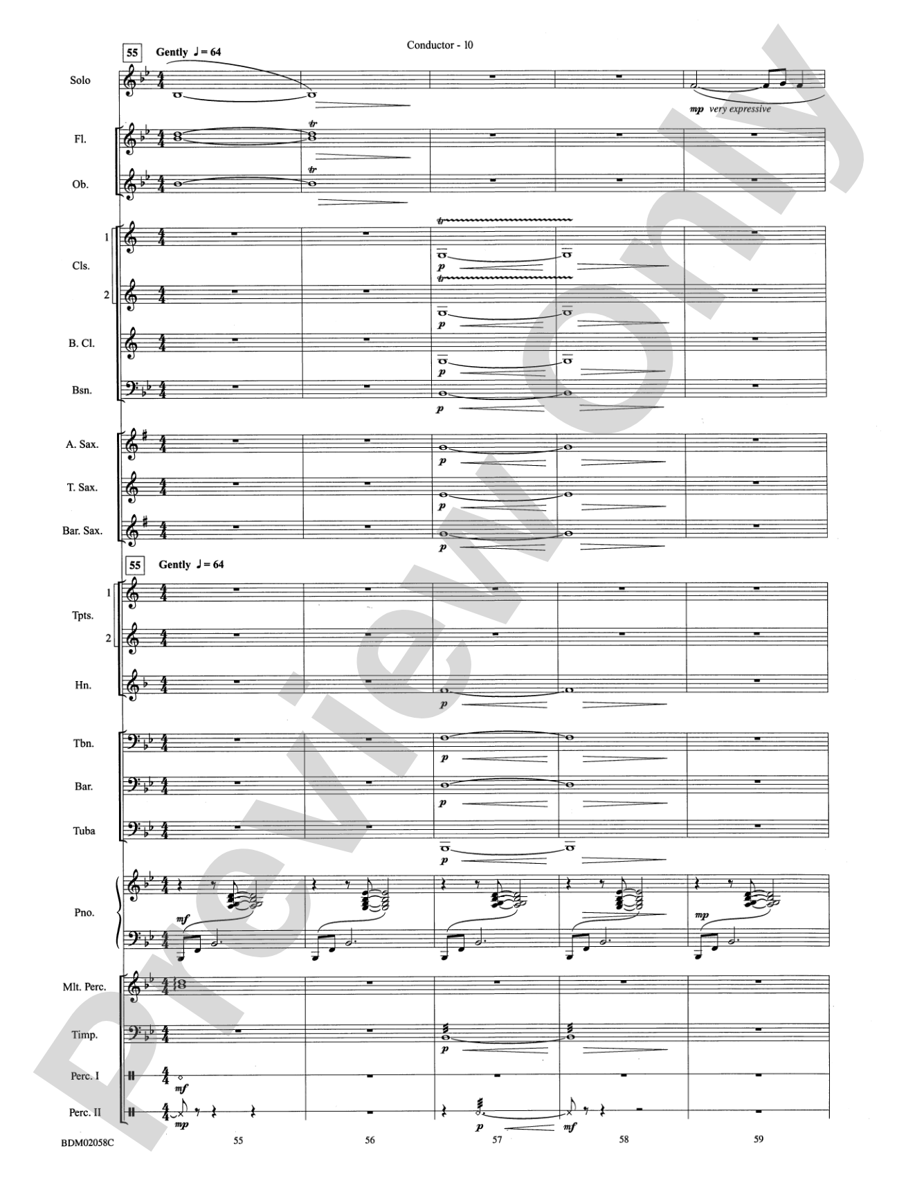 All Is Calm (based on Silent Night): Concert Band Conductor Score & Parts