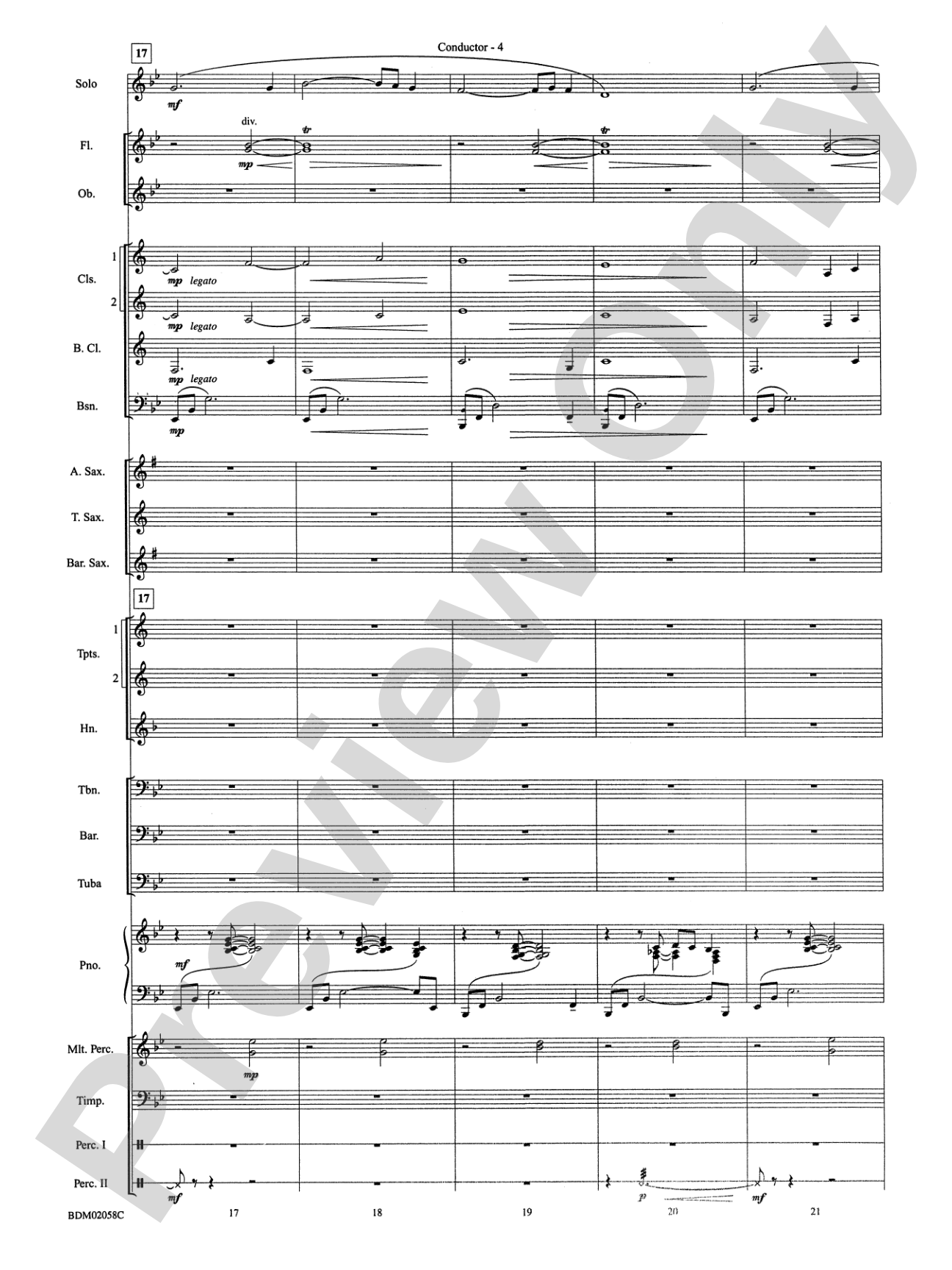 All Is Calm (based on Silent Night): Concert Band Conductor Score & Parts