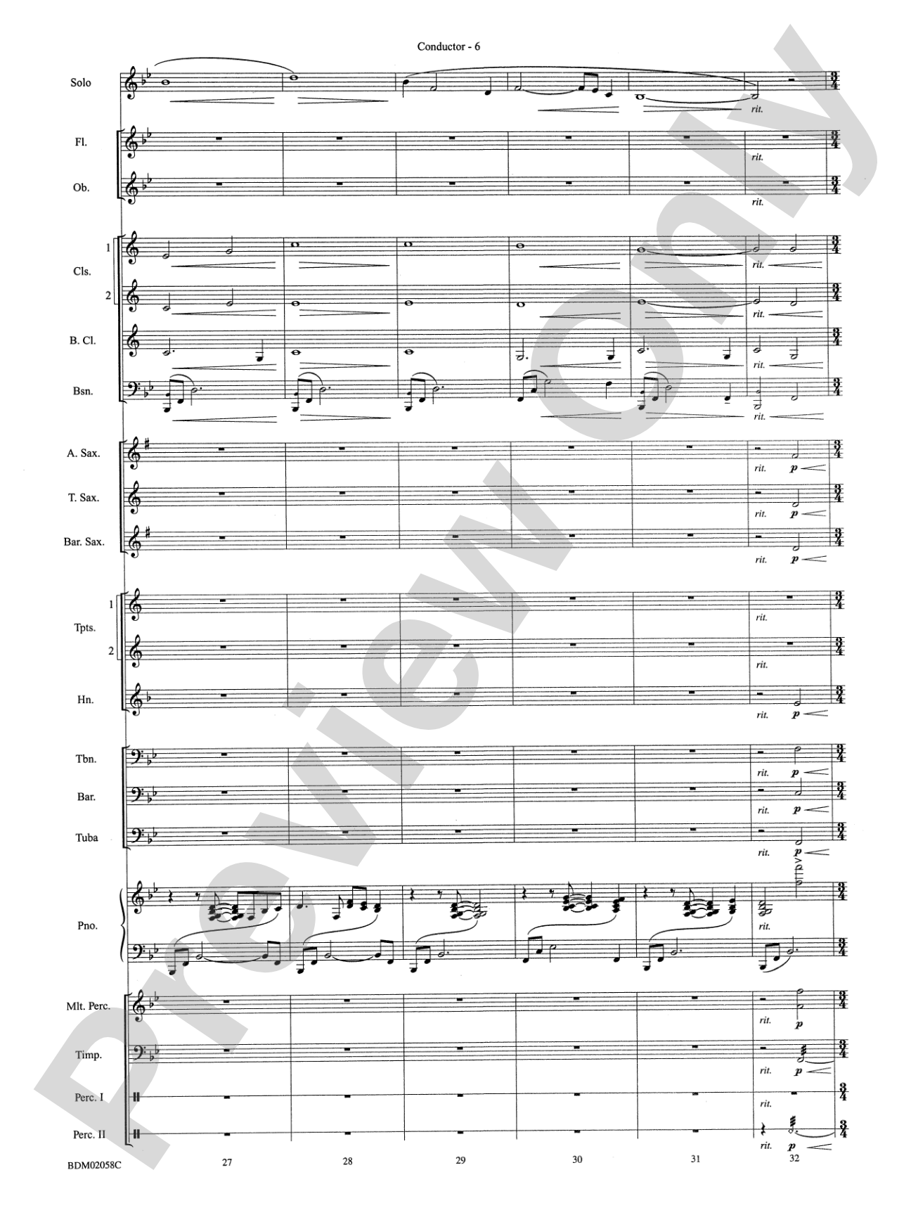 All Is Calm (based on Silent Night): Concert Band Conductor Score & Parts