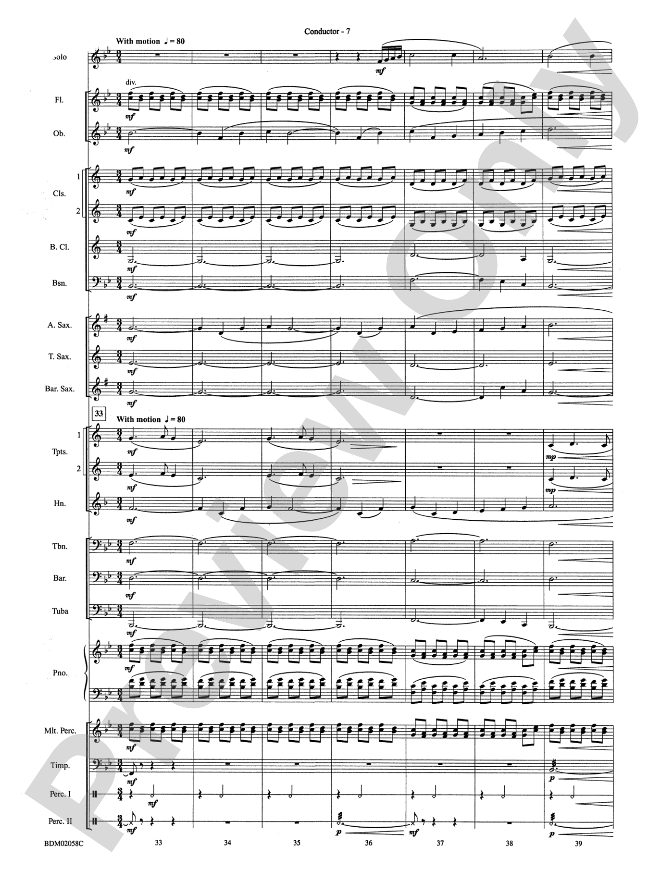 All Is Calm (based on Silent Night): Concert Band Conductor Score & Parts
