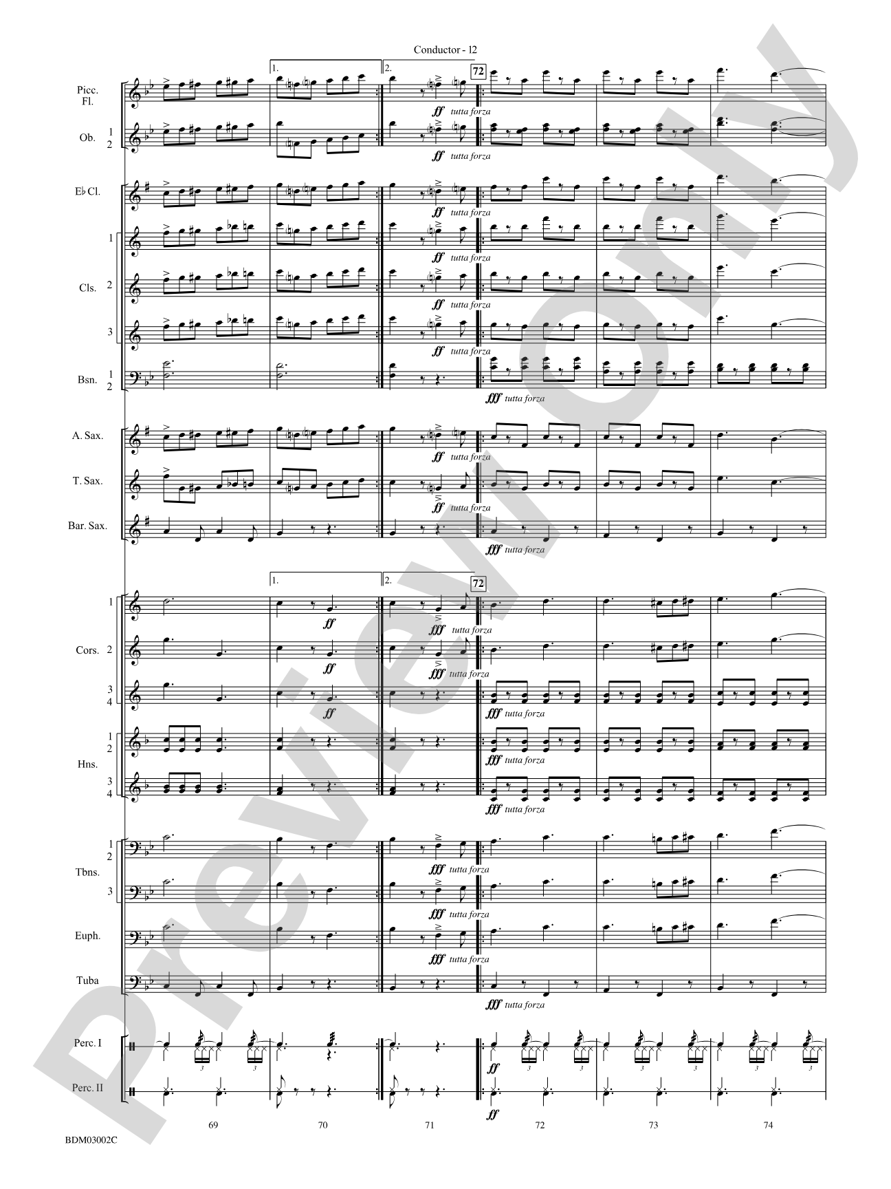Sabre and Spurs (March of the American Cavalry): Concert Band Conductor Score & Parts