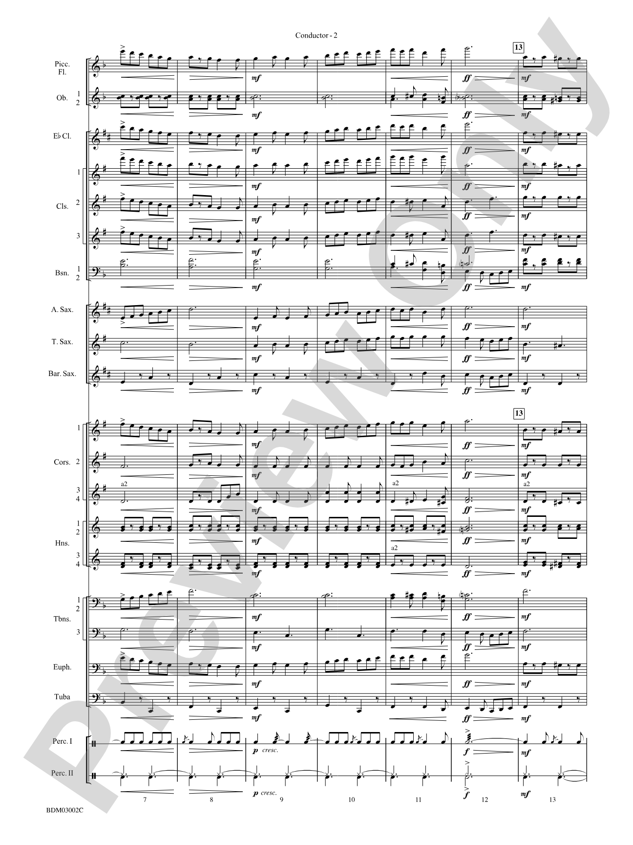 Sabre and Spurs (March of the American Cavalry): Concert Band Conductor Score & Parts