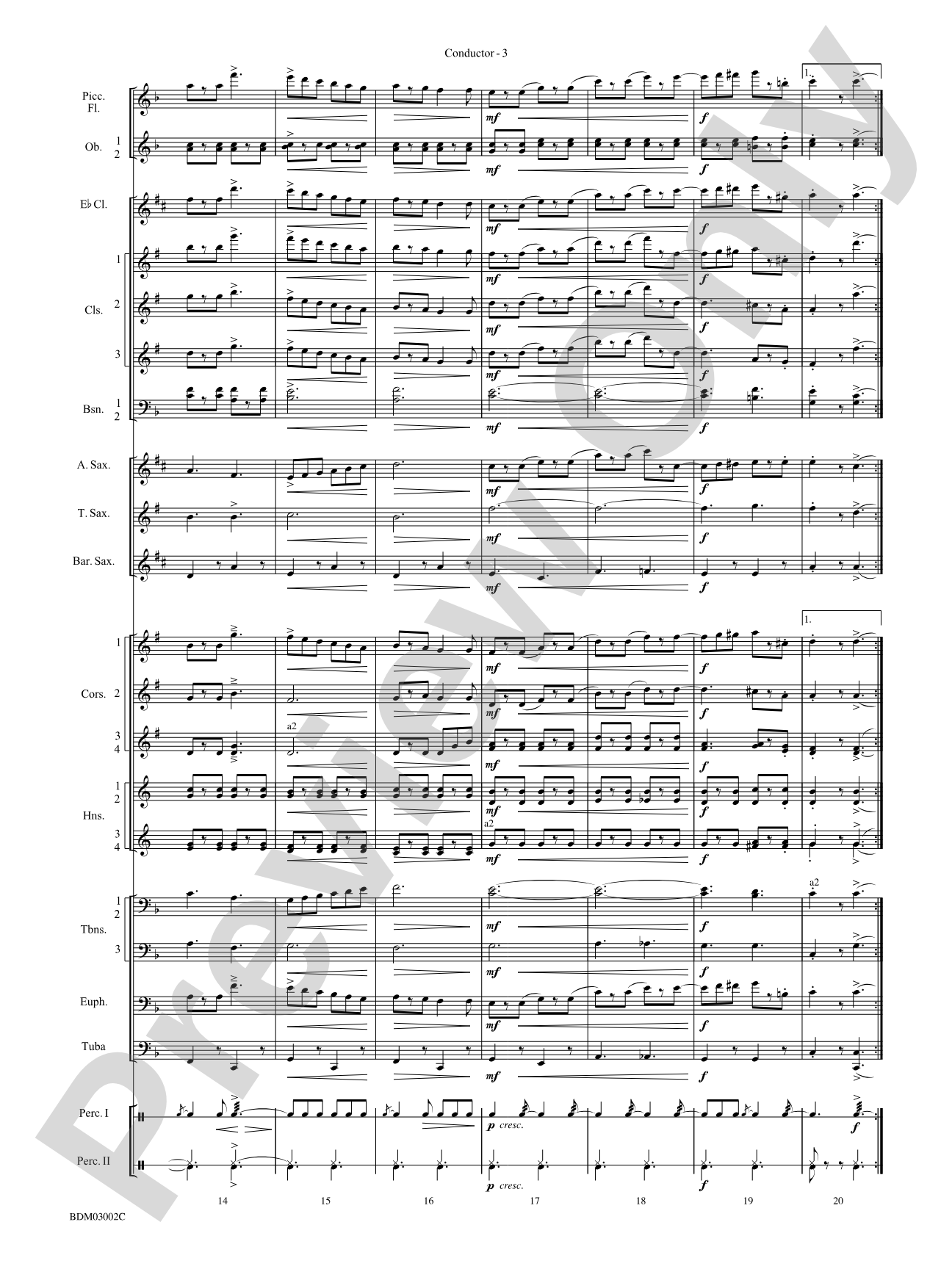 Sabre and Spurs (March of the American Cavalry): Concert Band Conductor Score & Parts