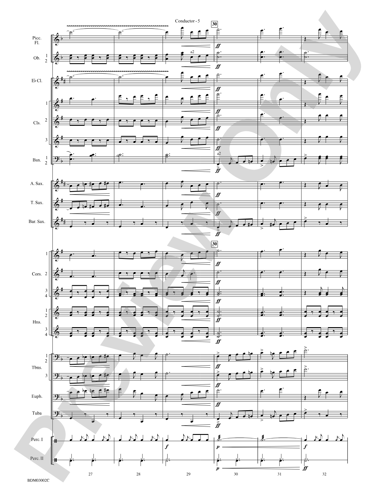 Sabre and Spurs (March of the American Cavalry): Concert Band Conductor Score & Parts