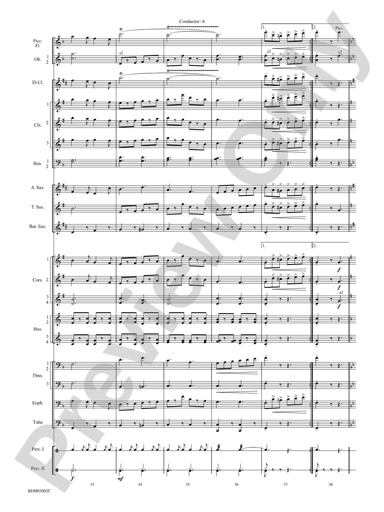 Sabre and Spurs (March of the American Cavalry): Concert Band Conductor Score & Parts