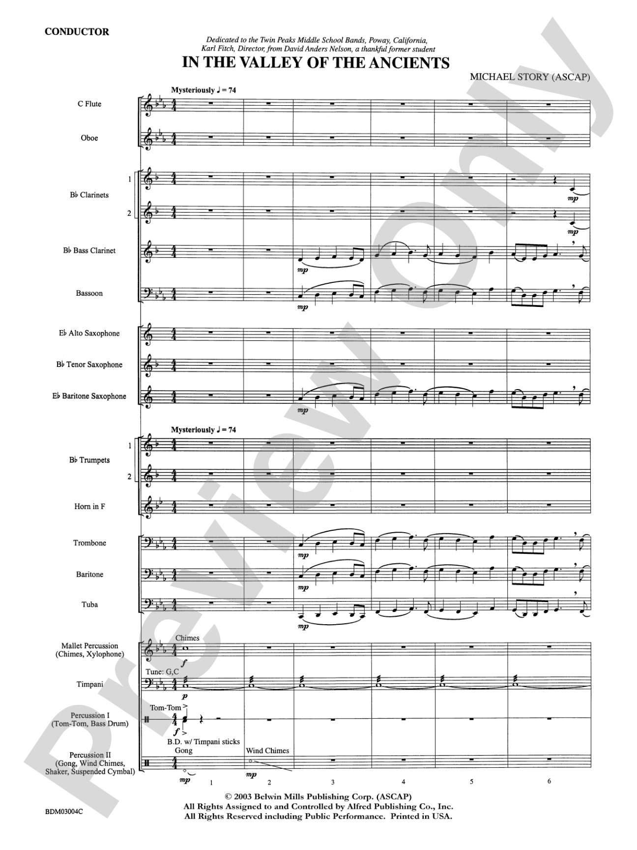In the Valley of the Ancients: Concert Band Conductor Score & Parts
