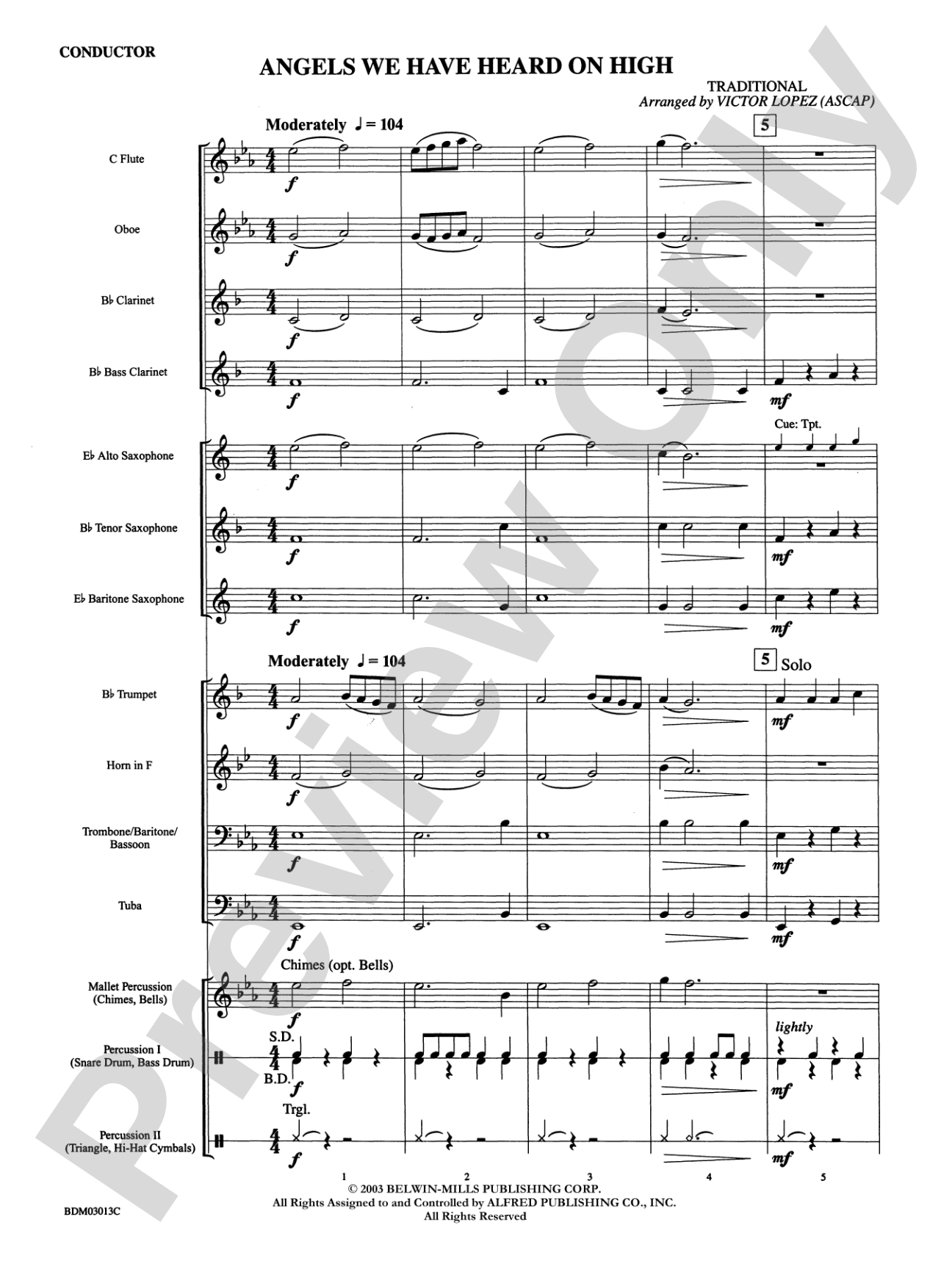 Angels We Have Heard on High: Concert Band Conductor Score & Parts