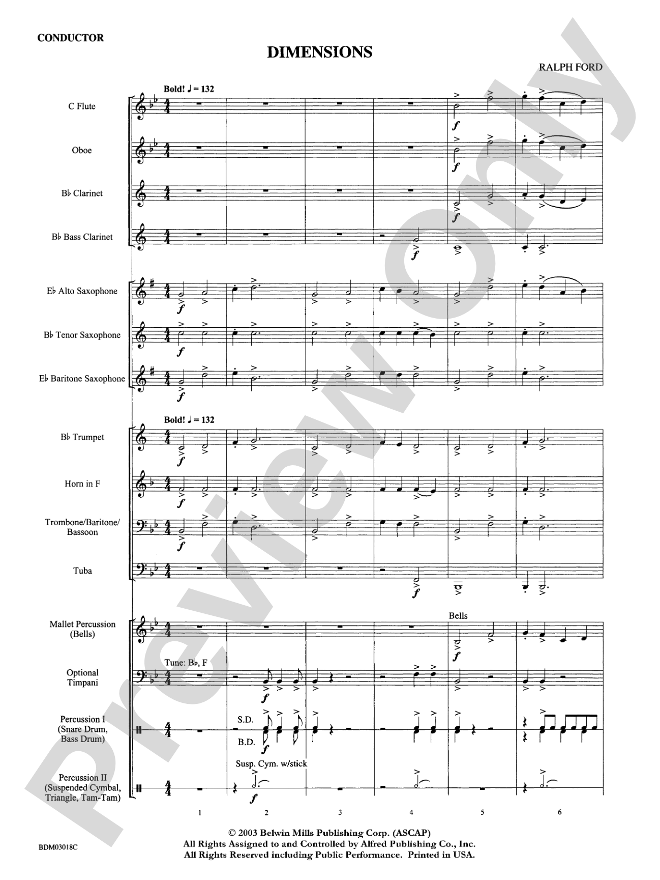 Dimensions: Concert Band Conductor Score & Parts