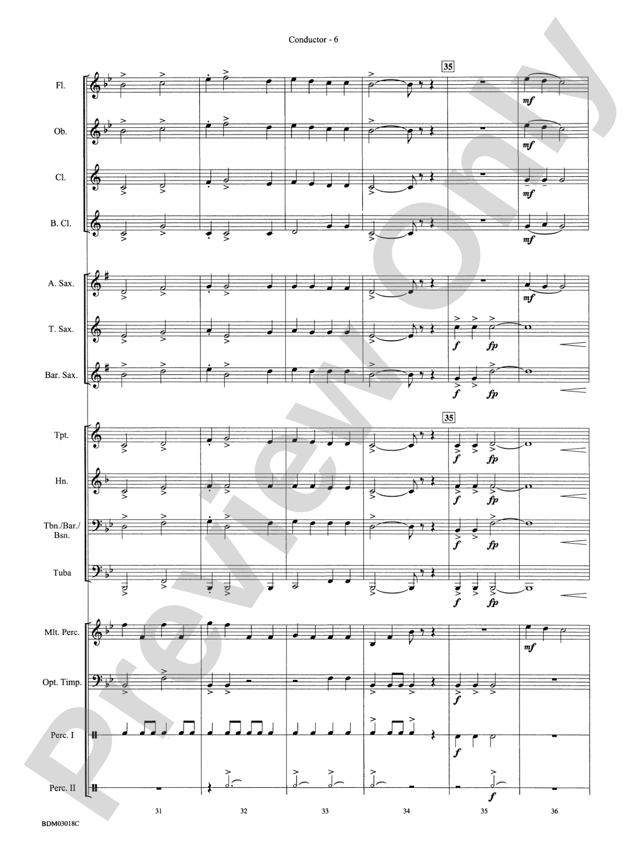 Dimensions: Concert Band Conductor Score & Parts