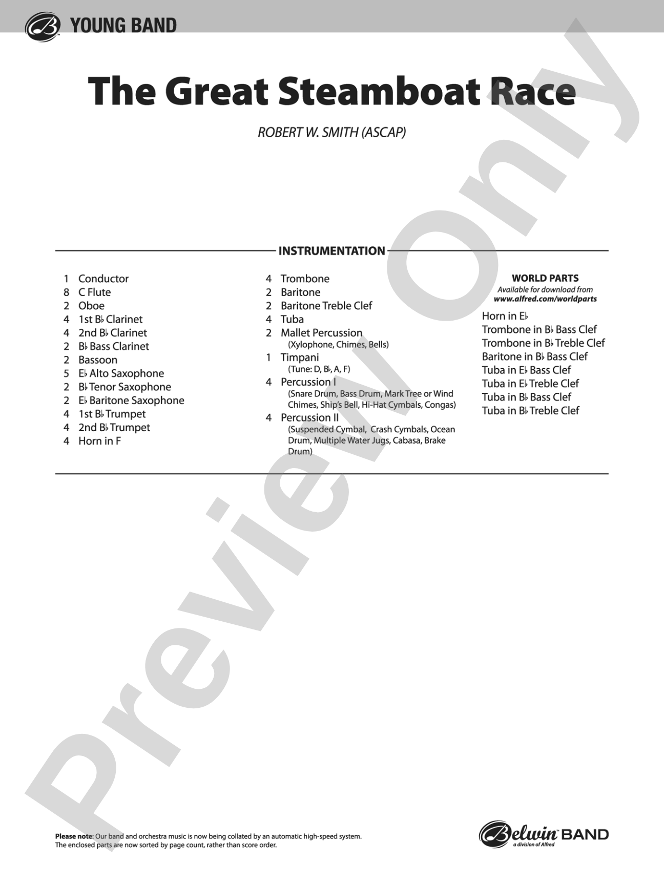 The Great Steamboat Race: Concert Band Conductor Score & Parts