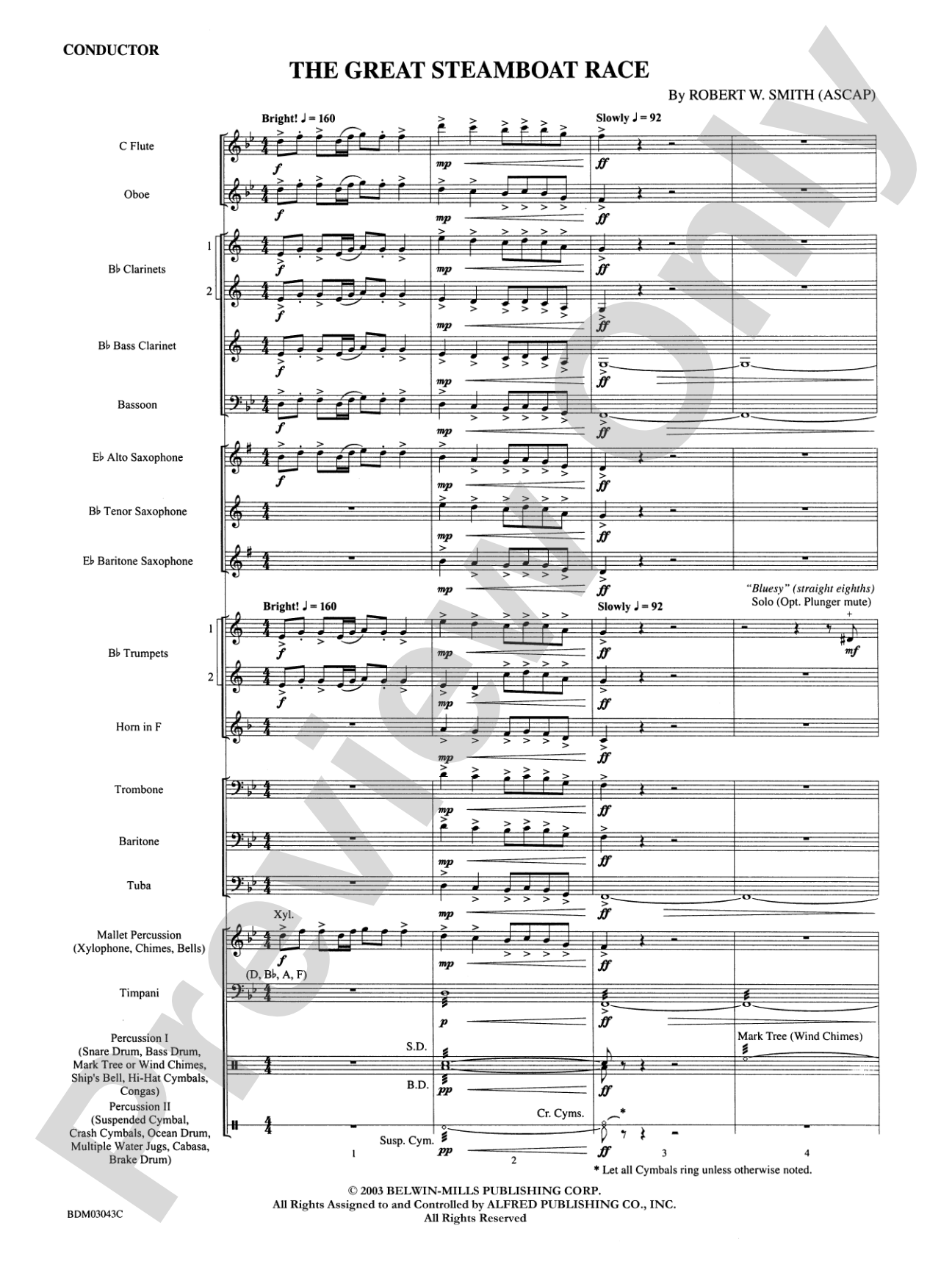 The Great Steamboat Race: Concert Band Conductor Score & Parts