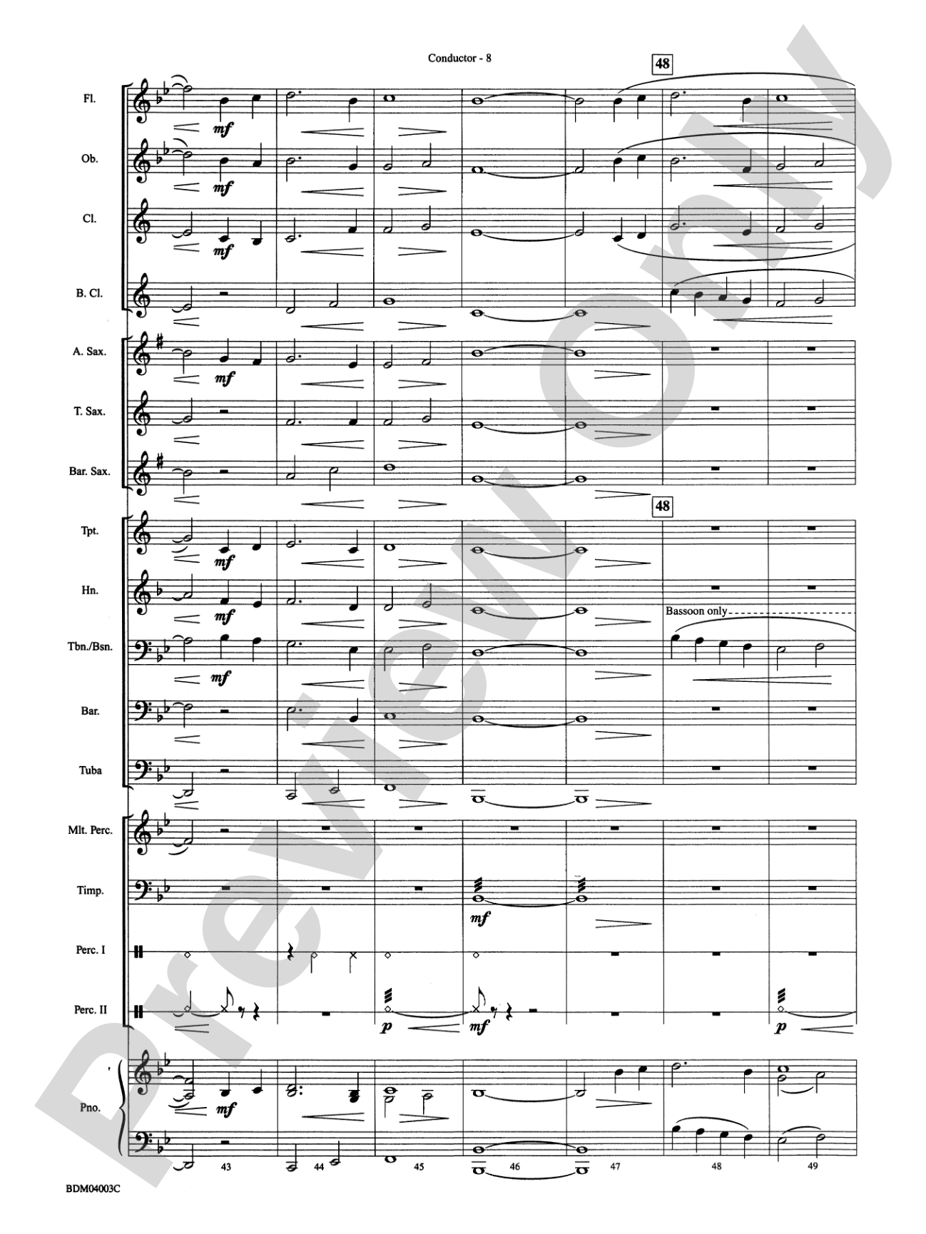 Shenandoah: Concert Band Conductor Score & Parts