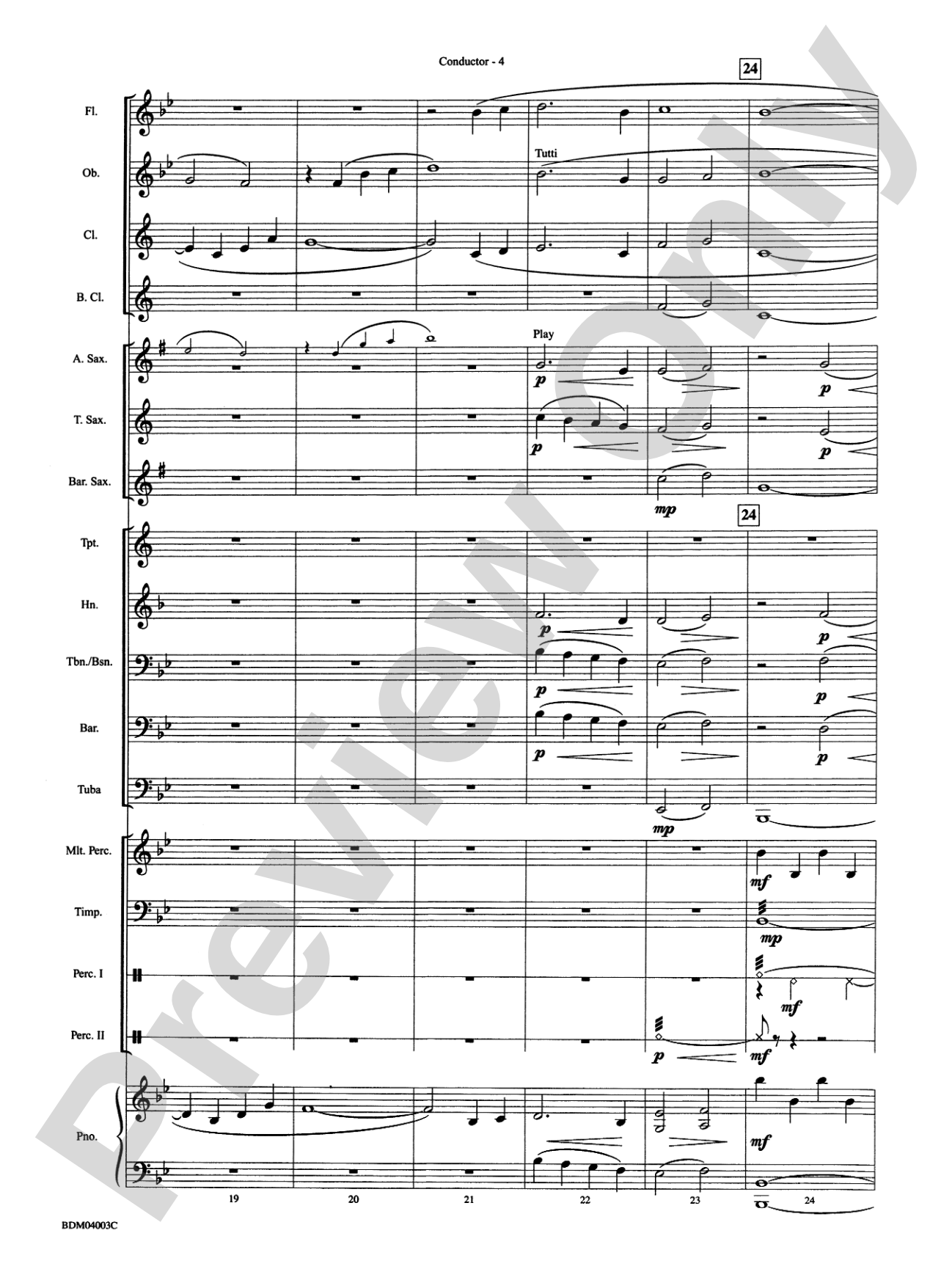 Shenandoah: Concert Band Conductor Score & Parts