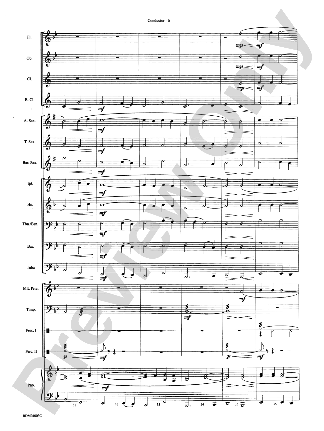 Shenandoah: Concert Band Conductor Score & Parts