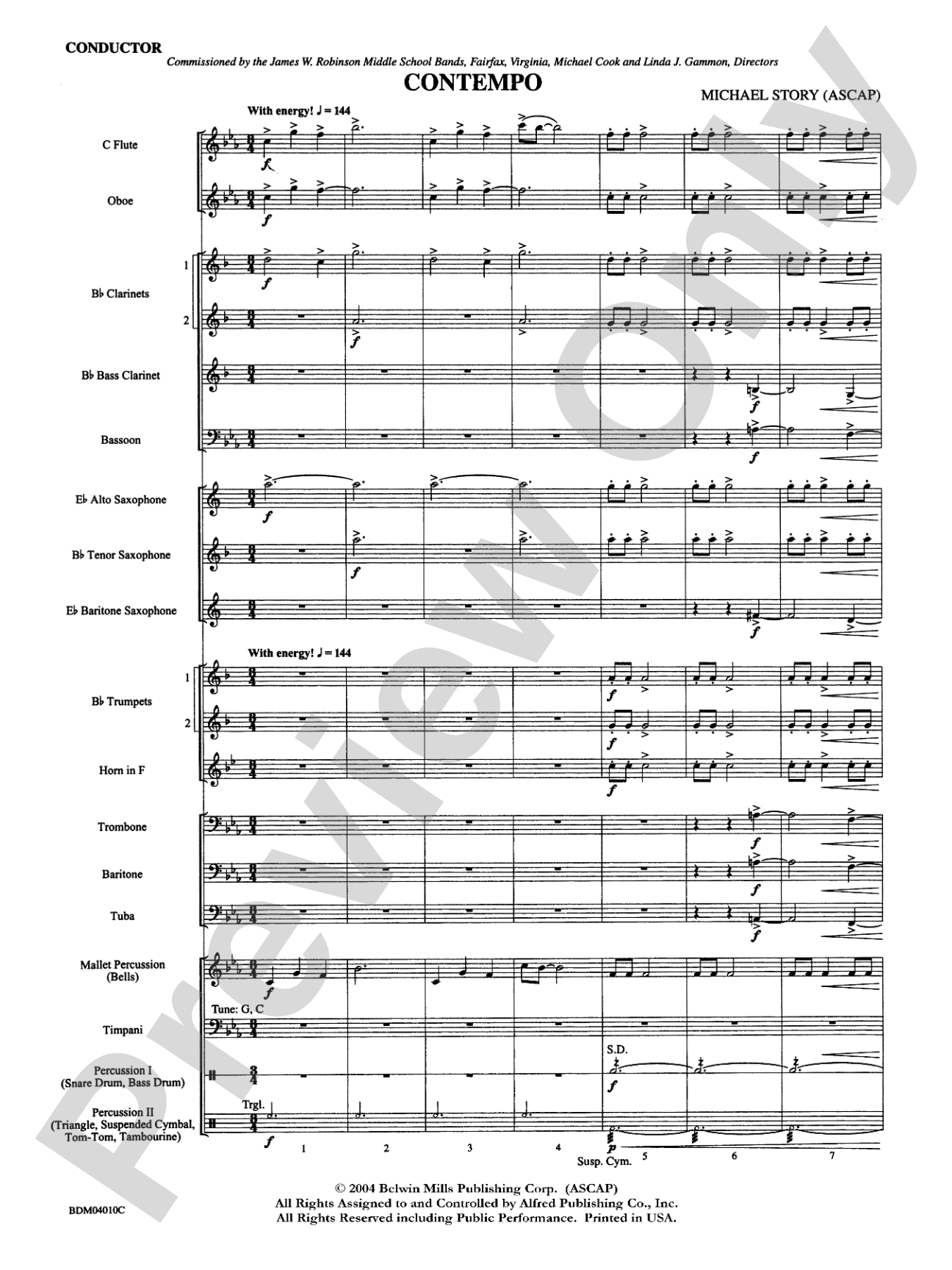 Contempo: Concert Band Conductor Score & Parts