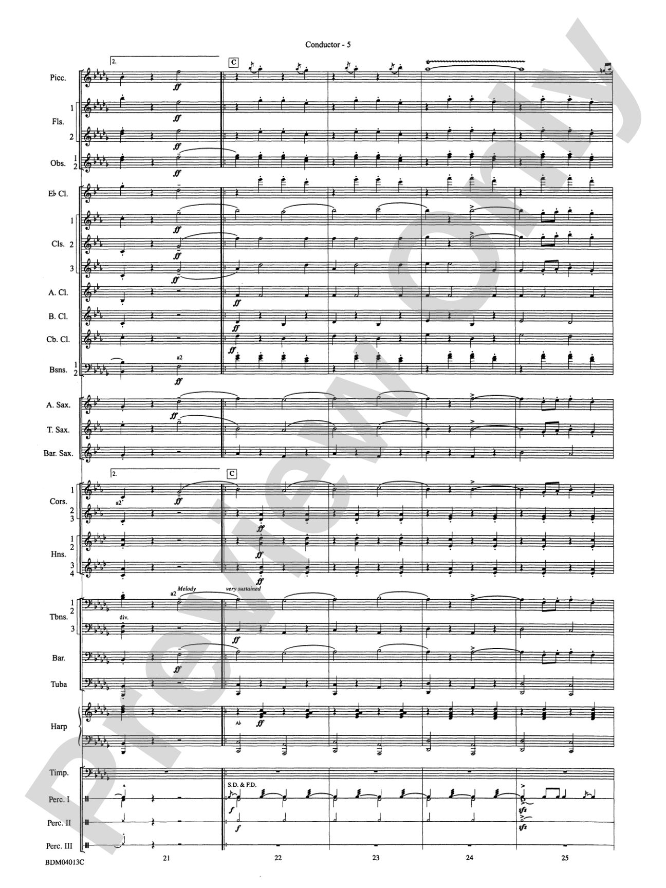 Nobles of the Mystic Shrine (March): Concert Band Conductor Score & Parts