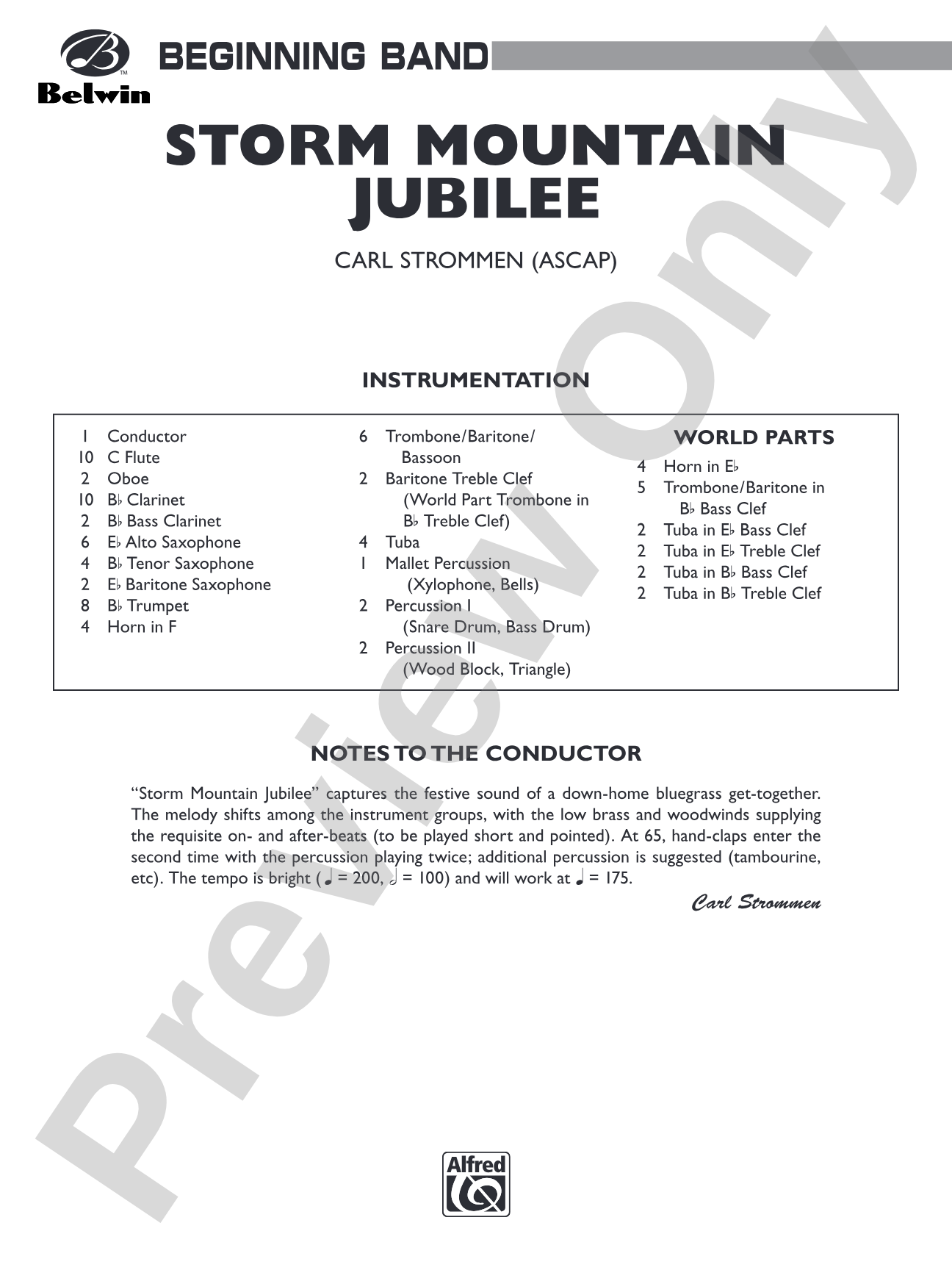 Storm Mountain Jubilee: Concert Band Conductor Score & Parts