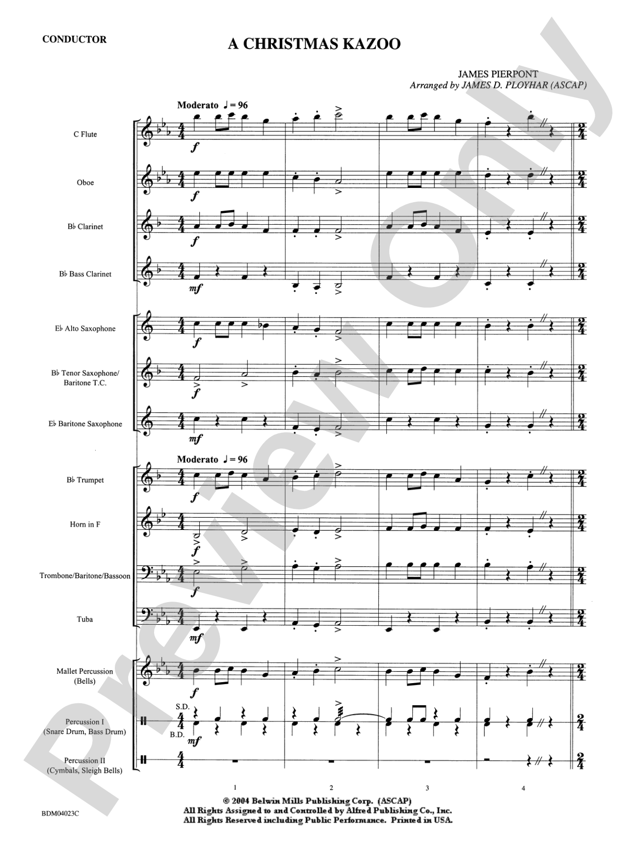 A Christmas Kazoo: Concert Band Conductor Score & Parts