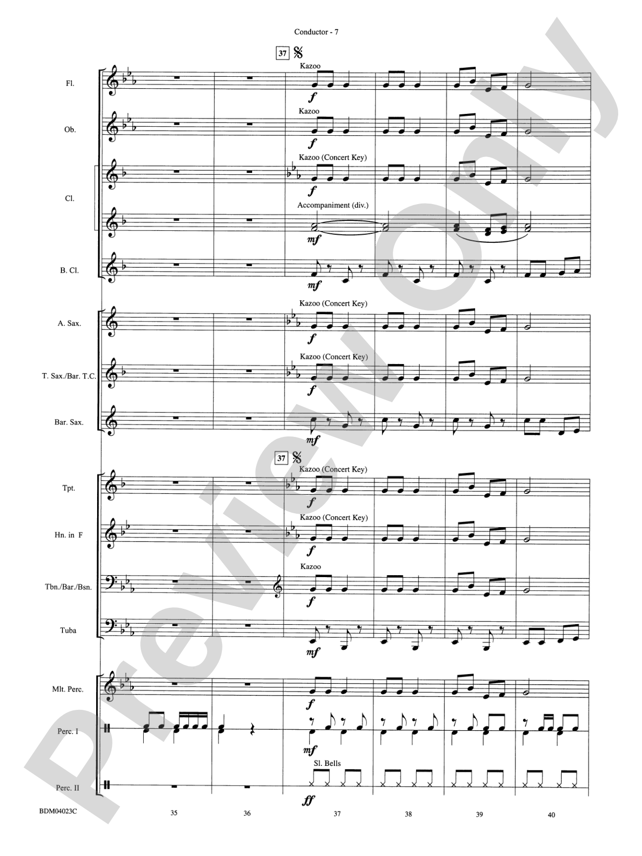 A Christmas Kazoo: Concert Band Conductor Score & Parts