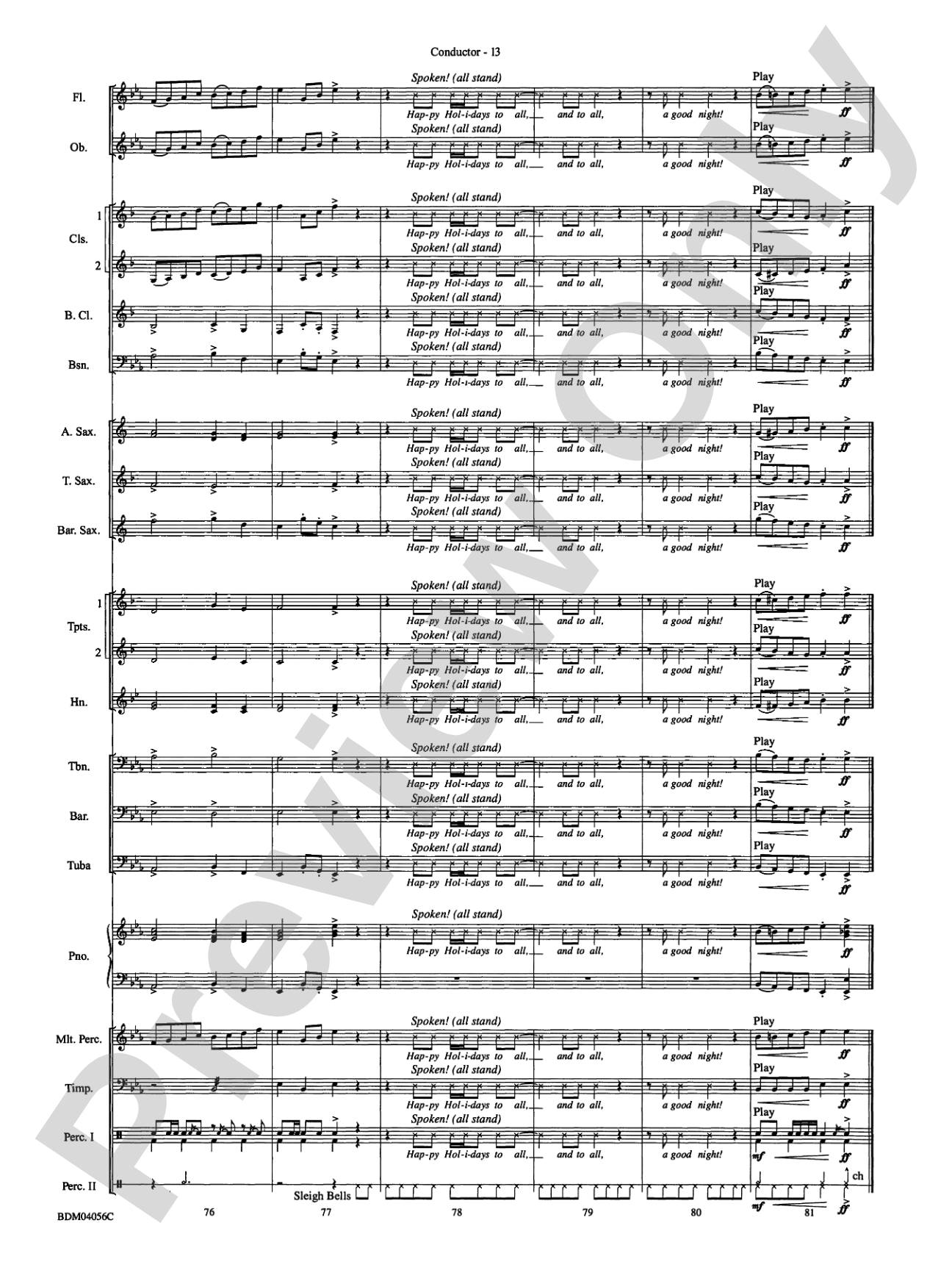 And to All a Good Night (A Holiday Encore for Band): Concert Band Conductor Score & Parts