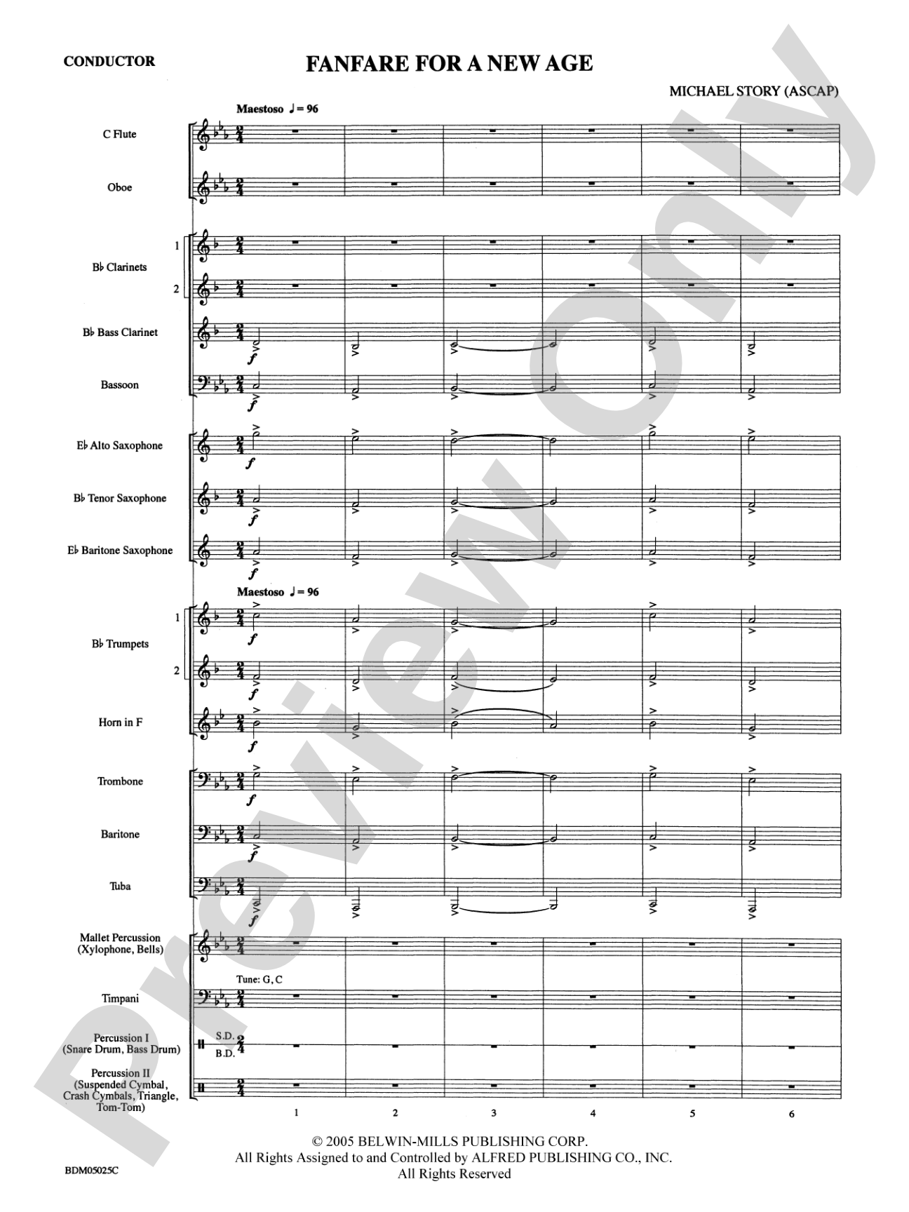 Fanfare for a New Age: Concert Band Conductor Score & Parts