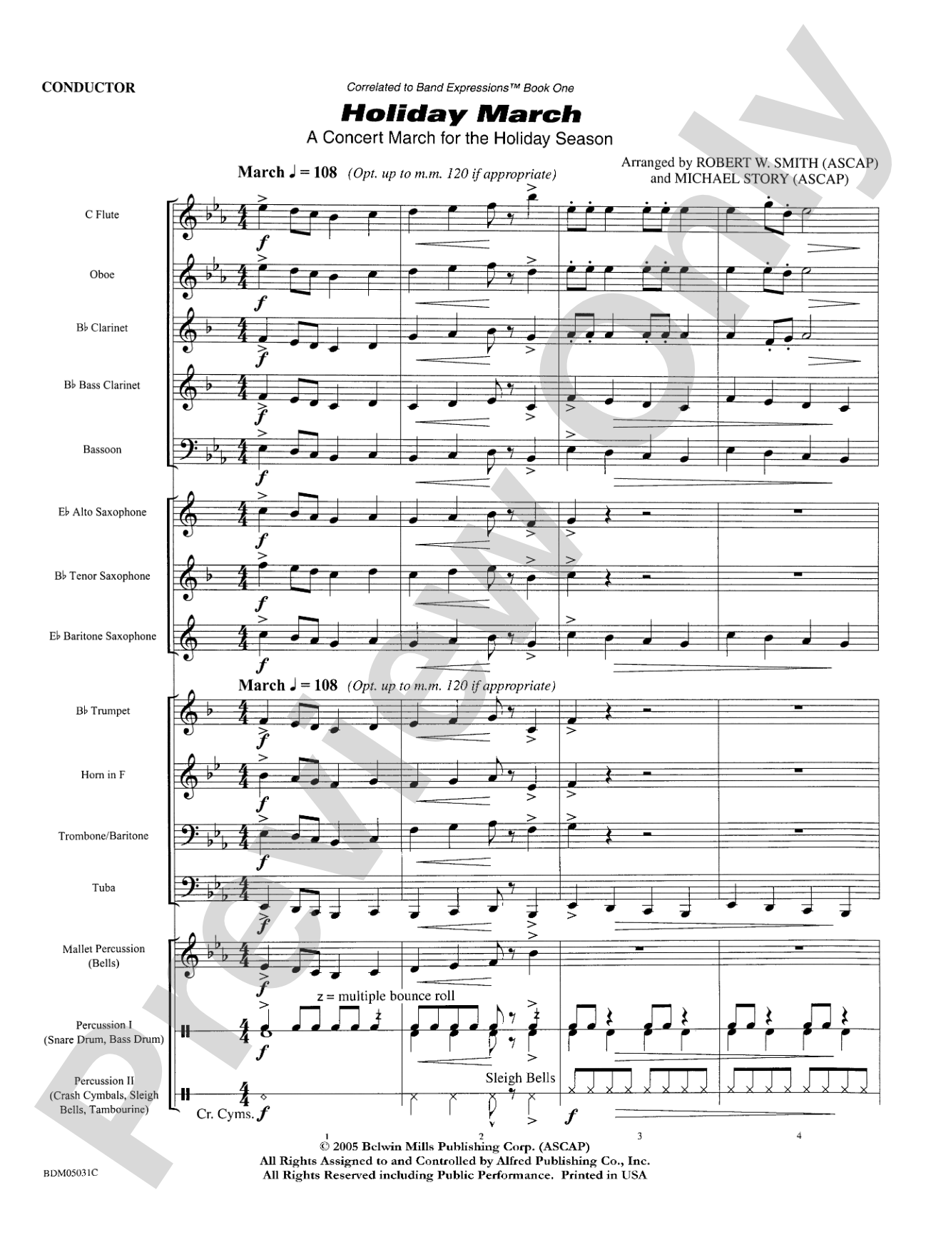 Holiday March (A Concert March for the Holiday Season): Concert Band Conductor Score & Parts
