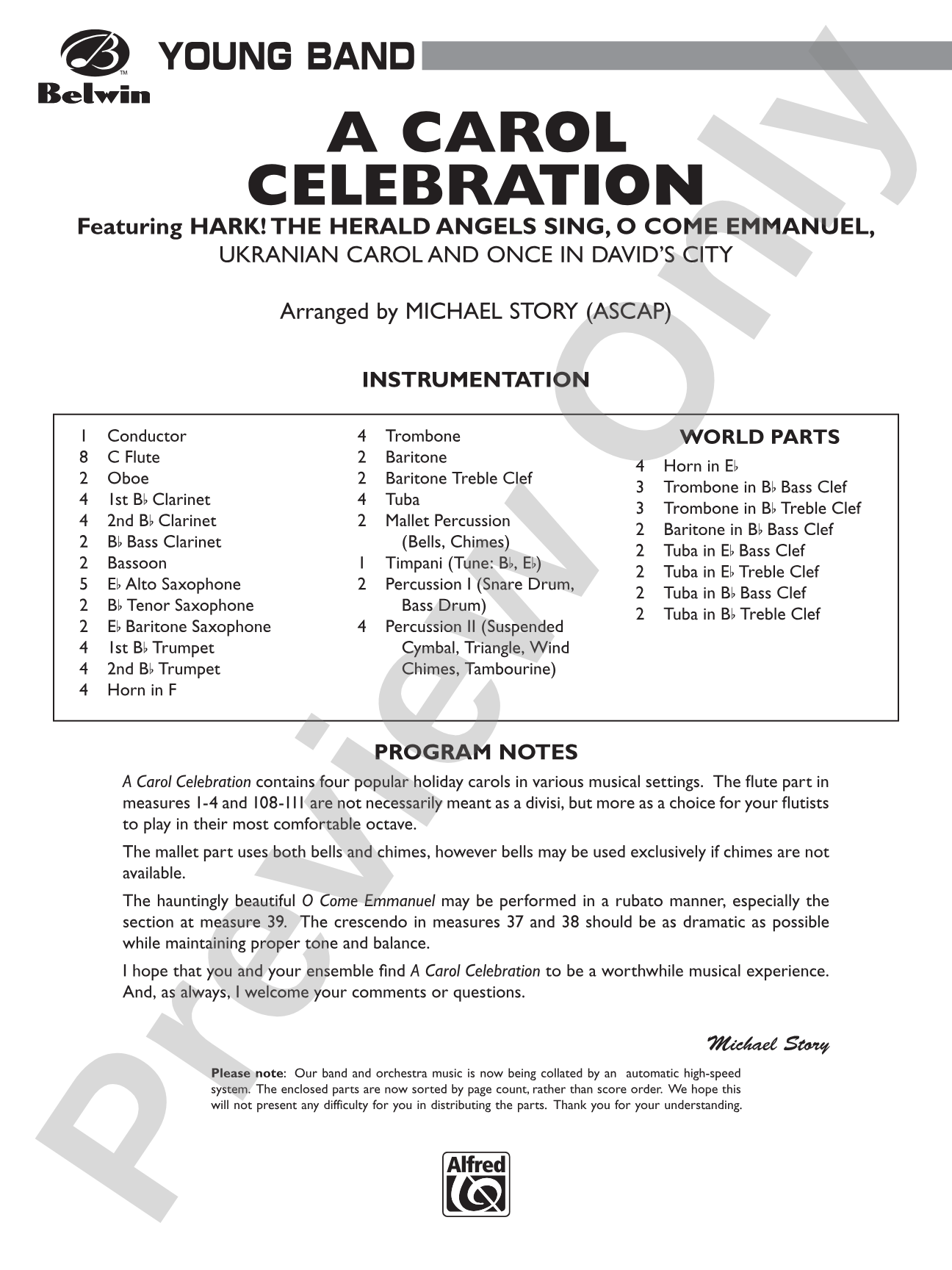 A Carol Celebration: Score