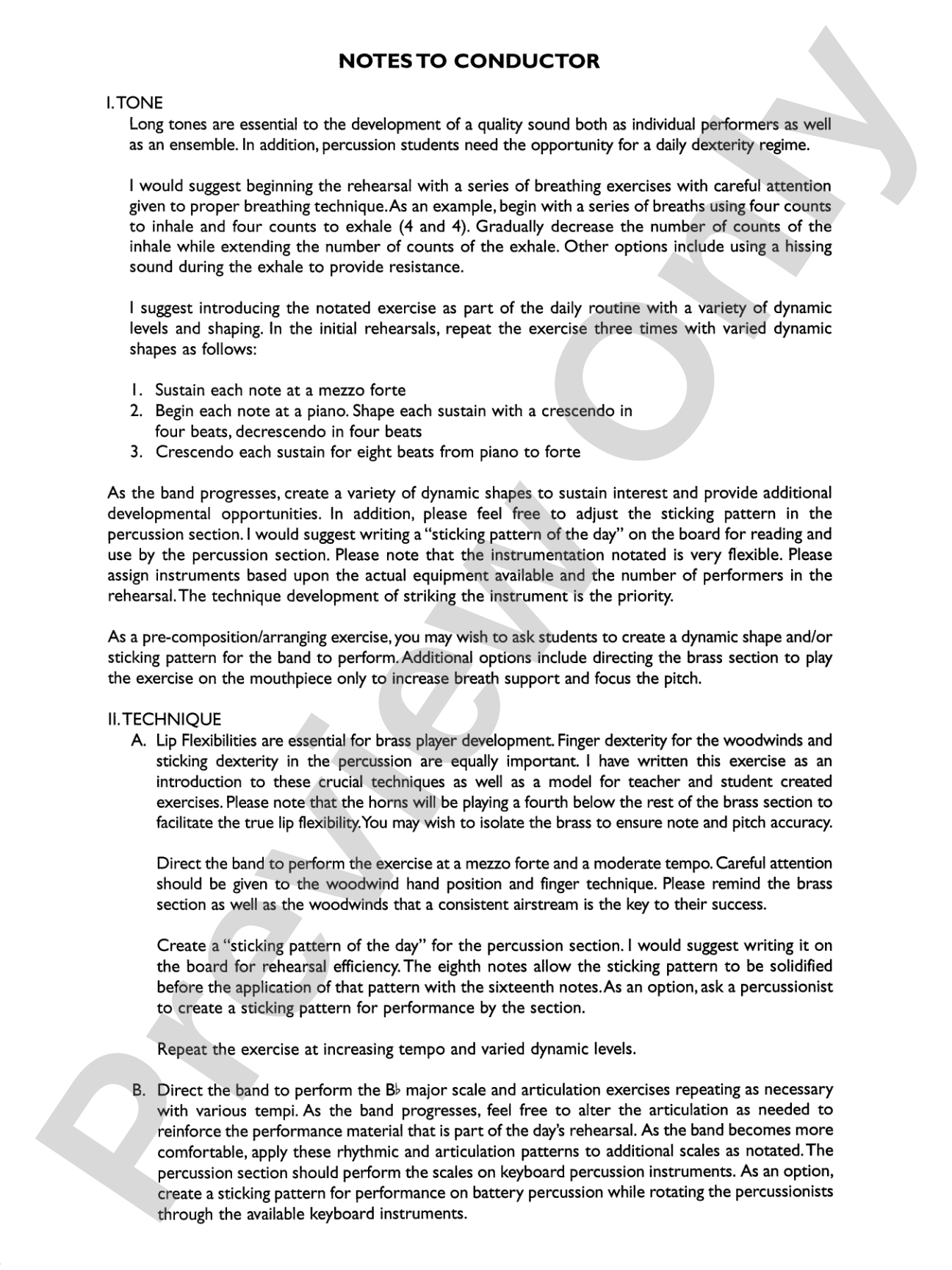 Developing Band Clinic (A Warm-Up and Fundamental Sequence for Concert Band): Concert Band Conductor Score & Parts