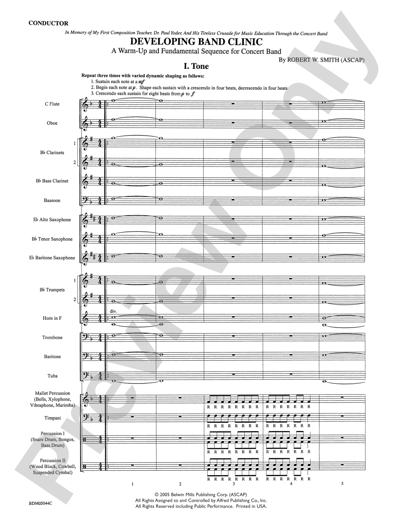 Developing Band Clinic (A Warm-Up and Fundamental Sequence for Concert Band): Concert Band Conductor Score & Parts