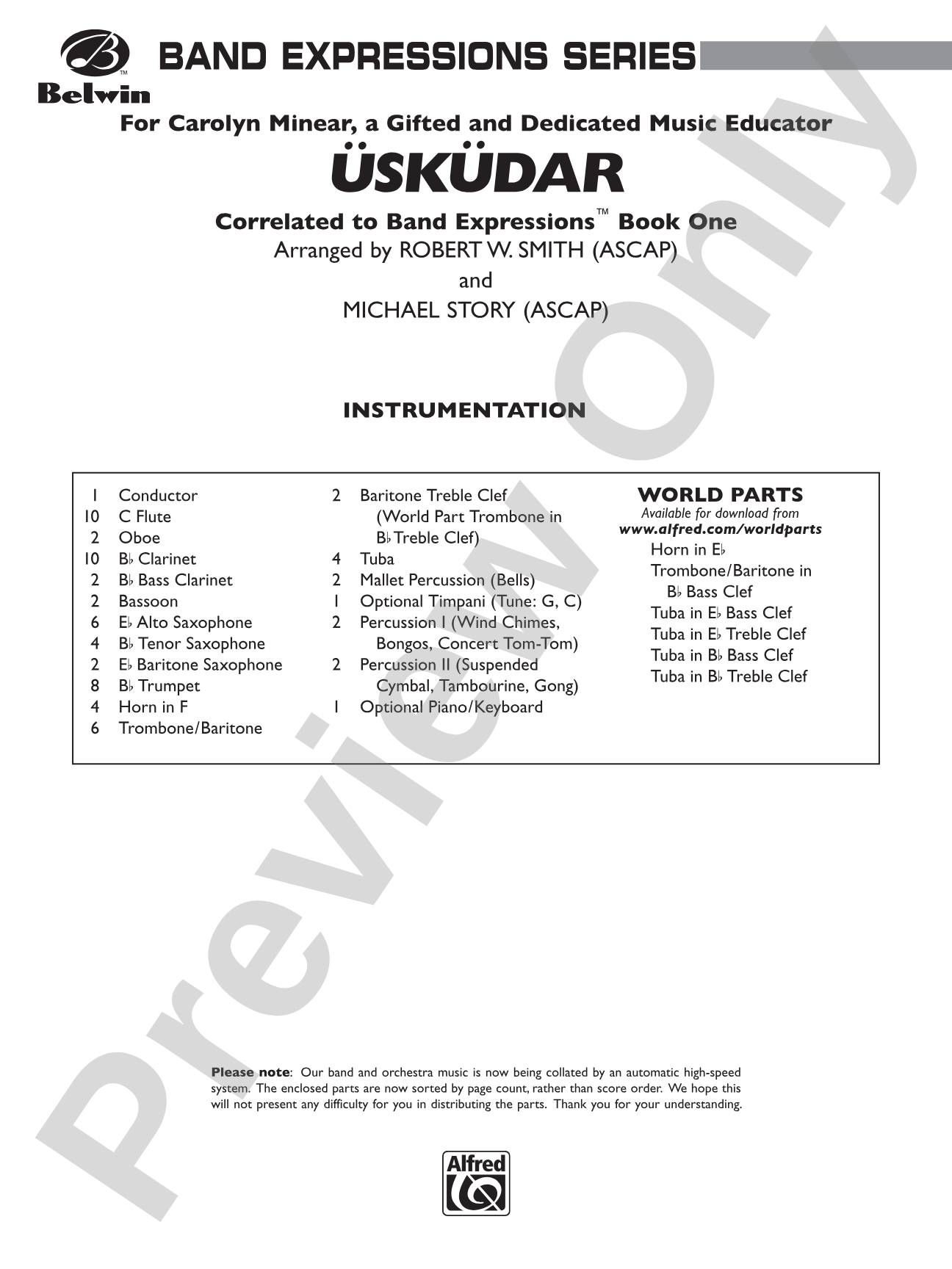 ÜskÜdar: Concert Band Conductor Score & Parts