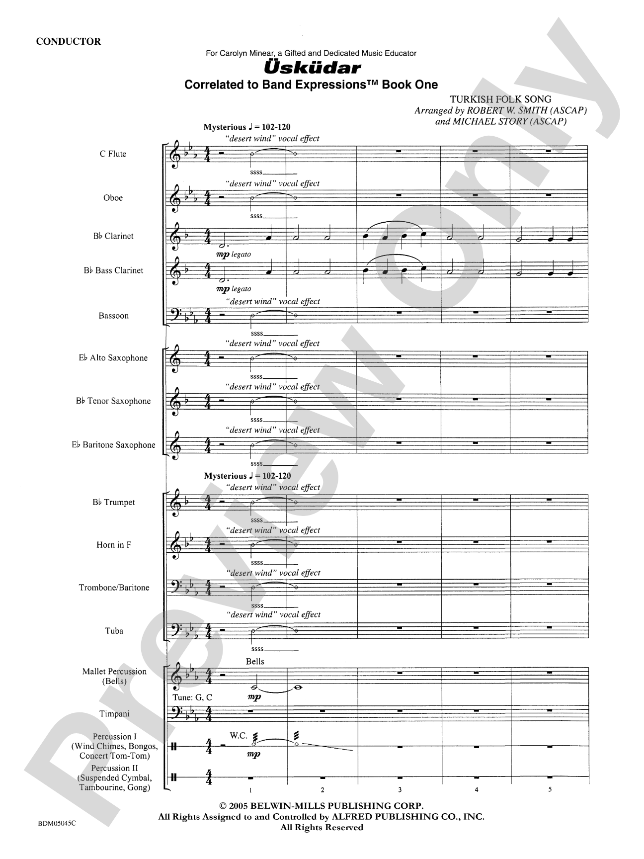 ÜskÜdar: Concert Band Conductor Score & Parts