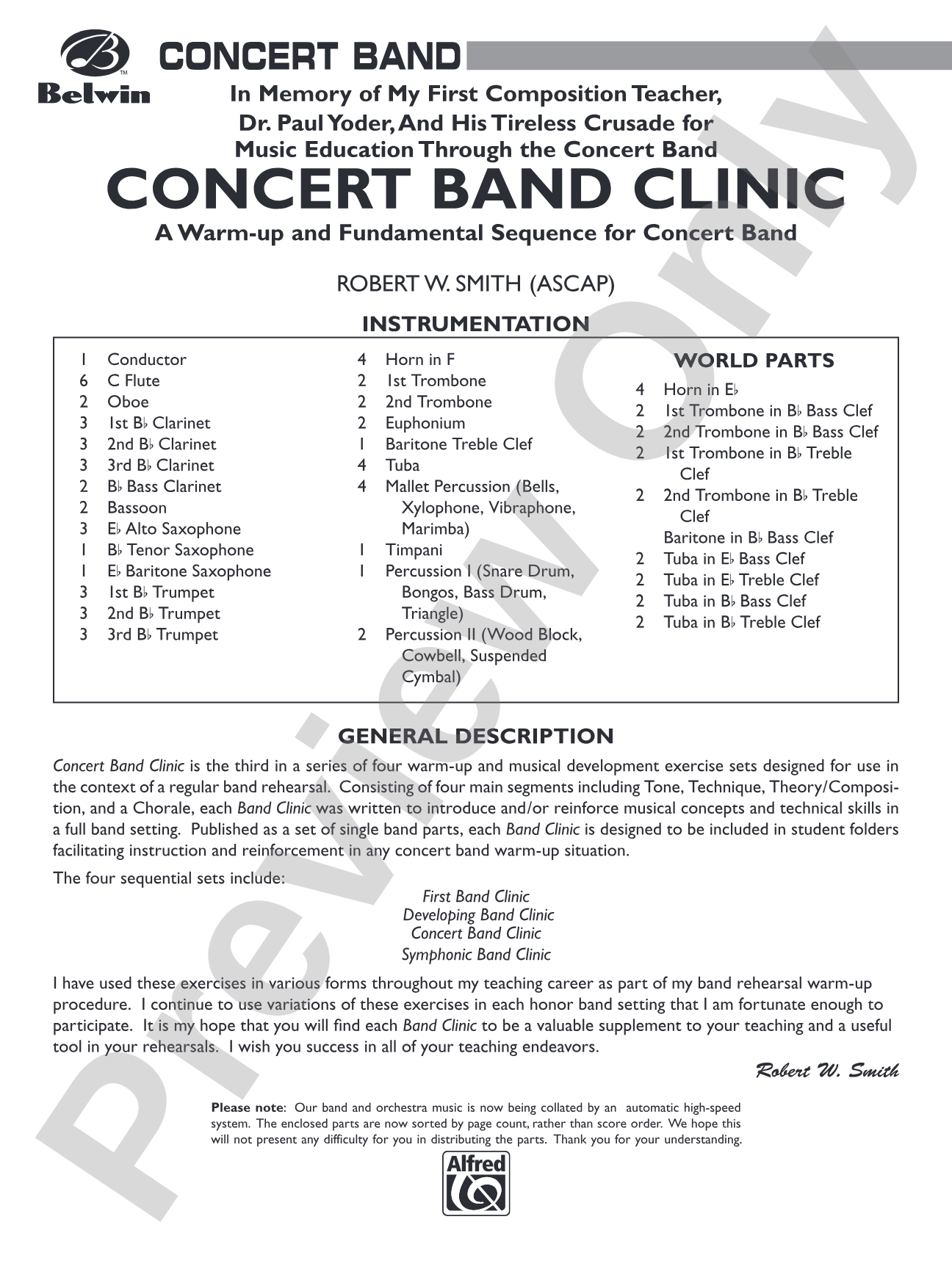 Concert Band Clinic (A Warm-Up and Fundamental Sequence for Concert Band): Score
