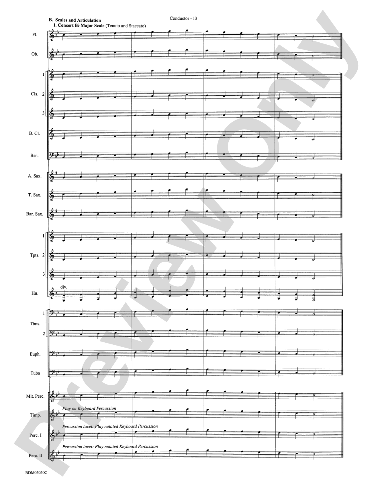 Concert Band Clinic (A Warm-Up and Fundamental Sequence for Concert Band): Score