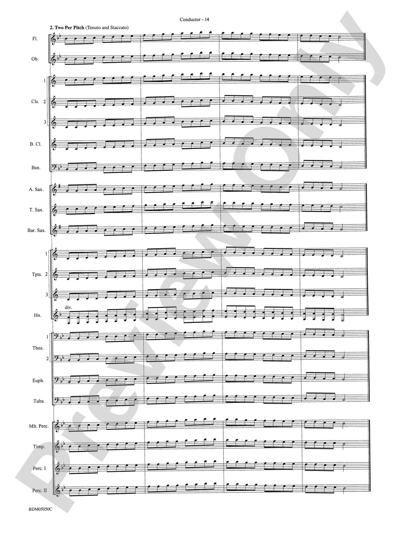 Concert Band Clinic (A Warm-Up and Fundamental Sequence for Concert Band): Score