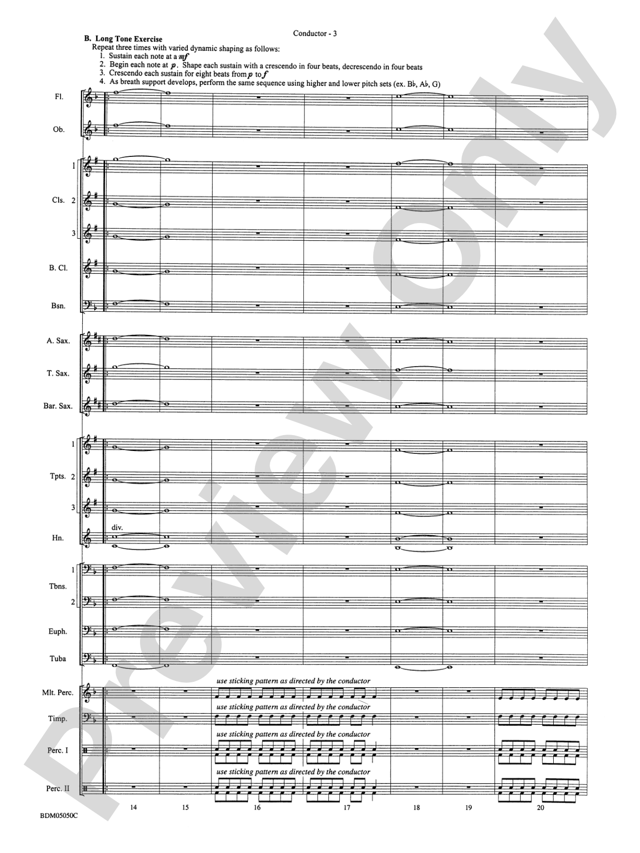 Concert Band Clinic (A Warm-Up and Fundamental Sequence for Concert Band): Score
