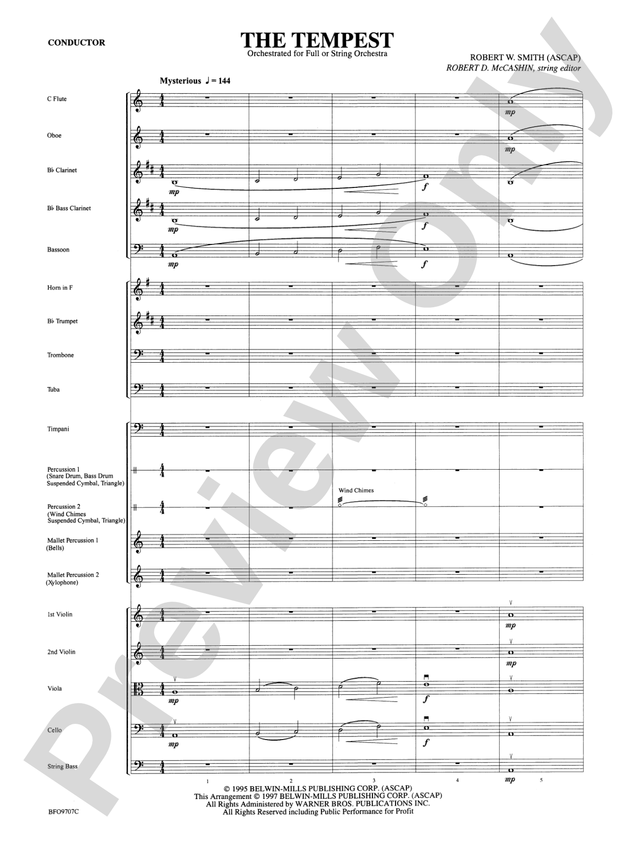The Tempest: Full Orchestra Conductor Score & Parts