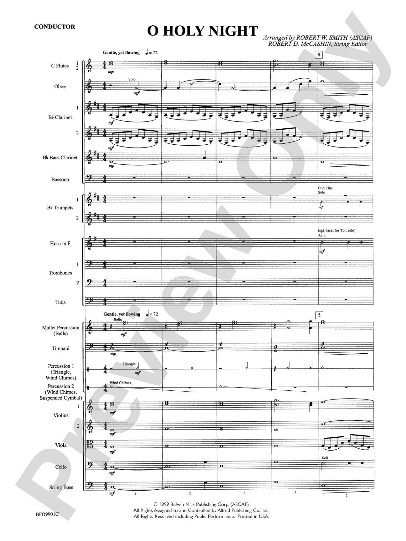 O Holy Night: Full Orchestra Conductor Score & Parts