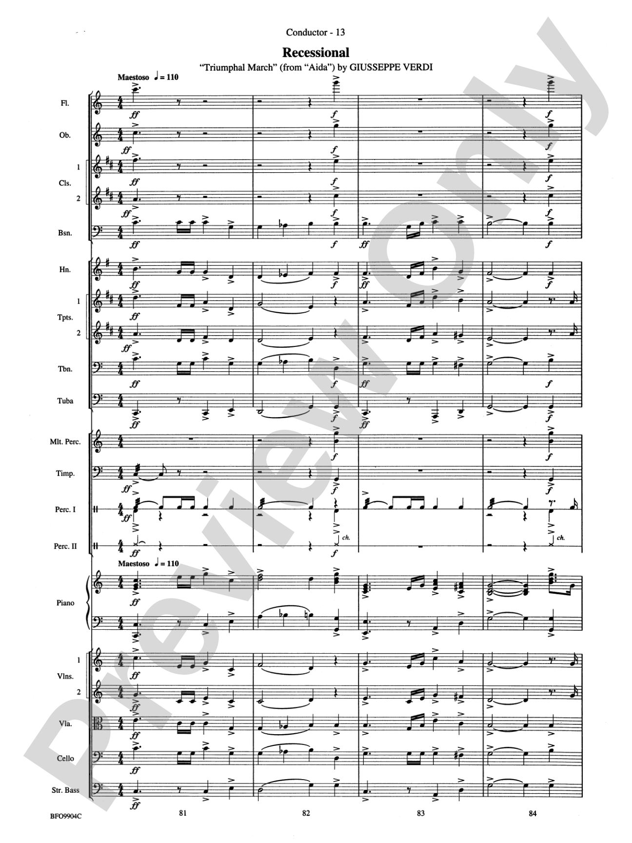 Commencement Suite: Full Orchestra Conductor Score & Parts