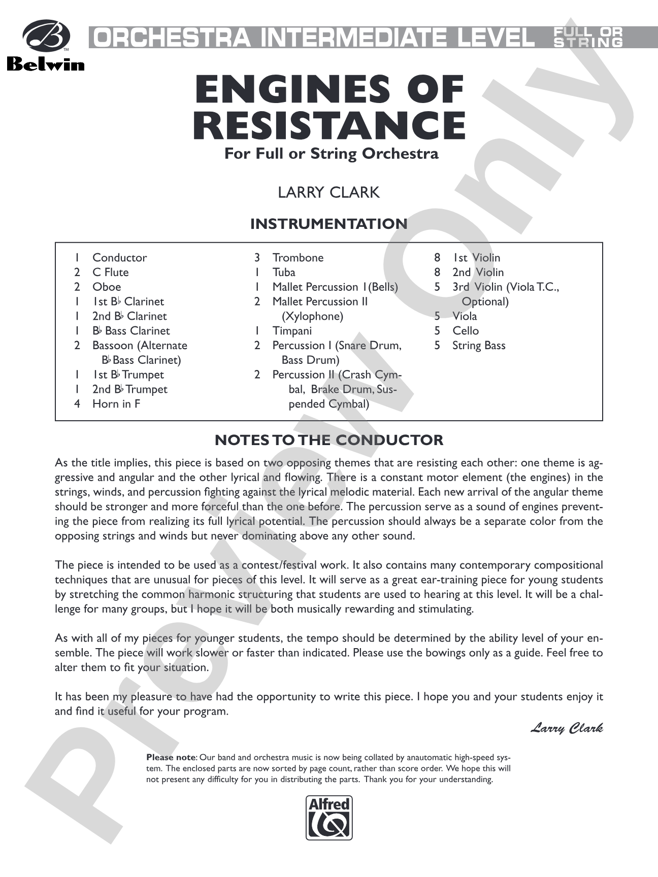 Engines of Resistance: Full Orchestra Conductor Score & Parts