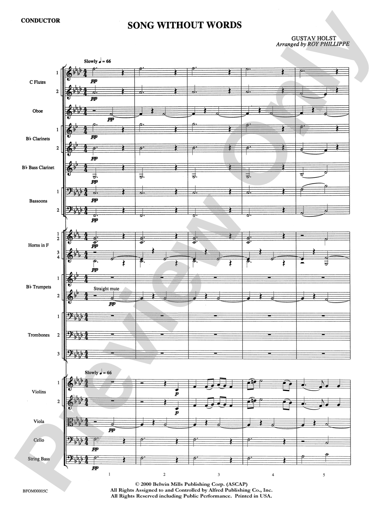 Song without Words: Score